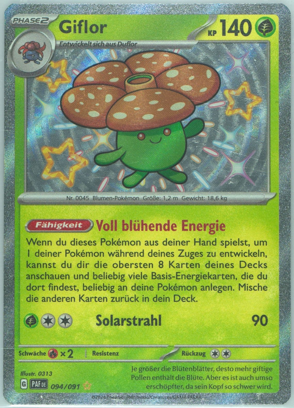 Vileplume Shiny Rare (094) 2024 Pokemon German Paf de-Paldean Fates