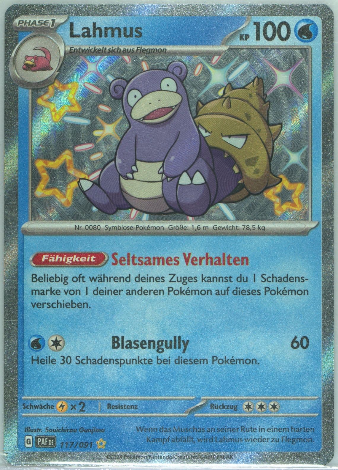 Slowbro Shiny Rare (117) 2024 Pokemon German Paf de-Paldean Fates