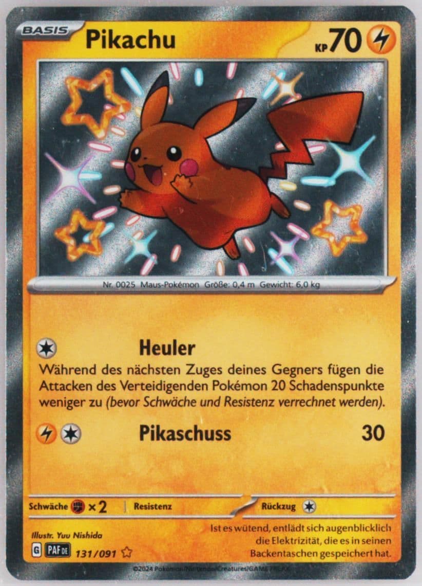 Pikachu Shiny Rare (131) 2024 Pokemon German Paf de-Paldean Fates