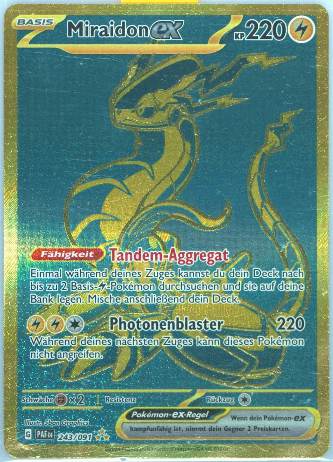 Miraidon EX Hyper Rare (243) 2024 Pokemon German Paf de-Paldean Fates