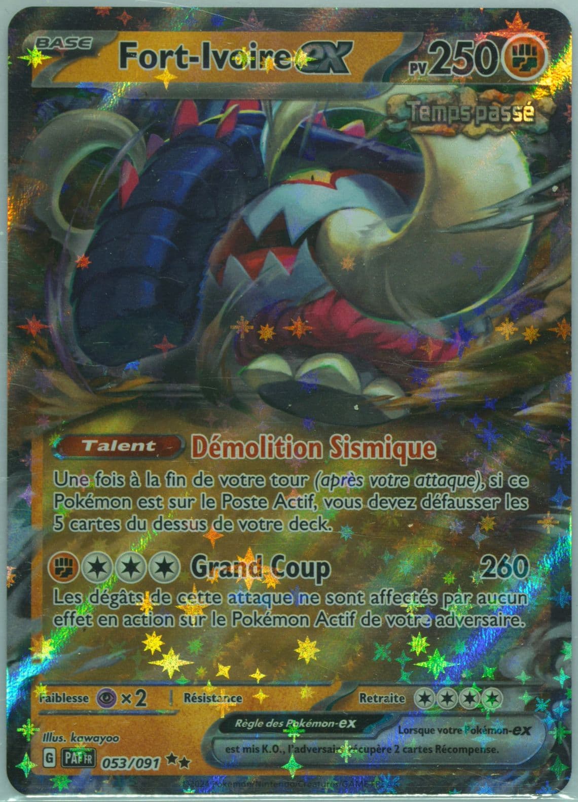 Great Tusk EX (053) 2024 Pokemon French Paf FR-Paldean Fates