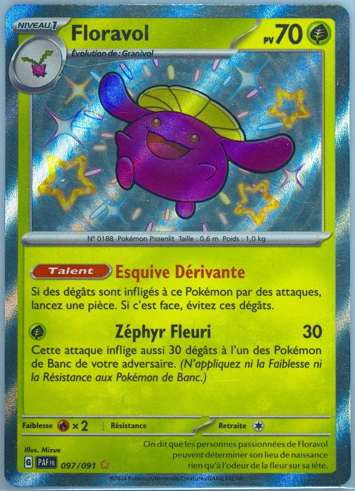 Skiploom Shiny Rare (097) 2024 Pokemon French Paf FR-Paldean Fates