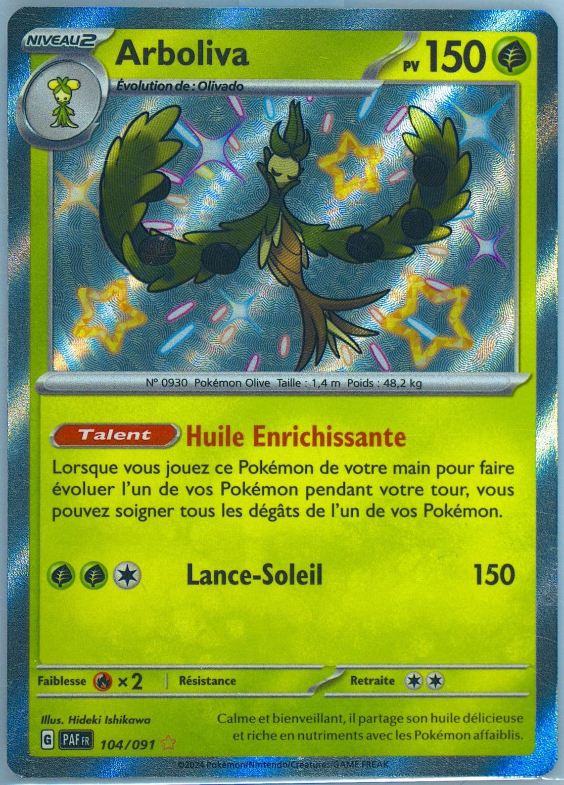 Arboliva Shiny Rare (104) 2024 Pokemon French Paf FR-Paldean Fates