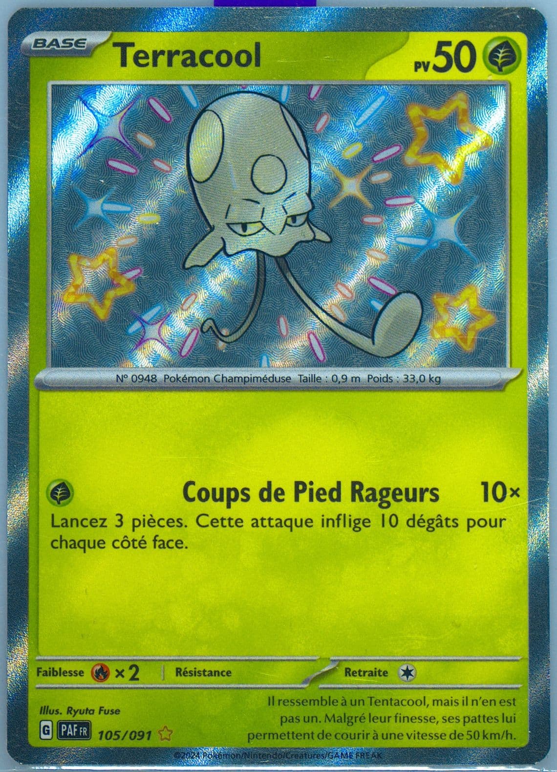 Toedscool Shiny Rare (105) 2024 Pokemon French Paf FR-Paldean Fates