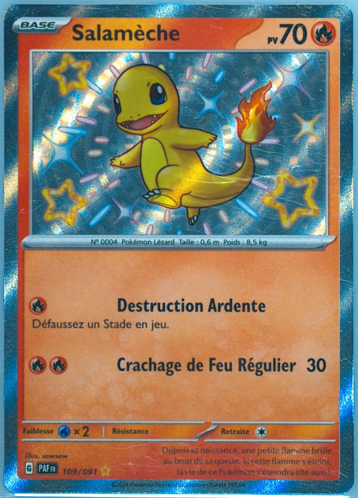 Charmander Shiny Rare (109) 2024 Pokemon French Paf FR-Paldean Fates