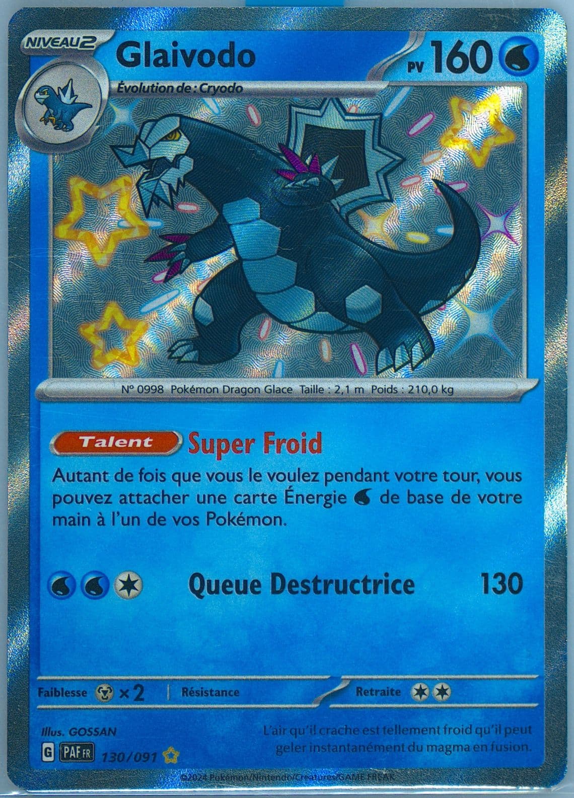 Baxcalibur Shiny Rare (130) 2024 Pokemon French Paf FR-Paldean Fates