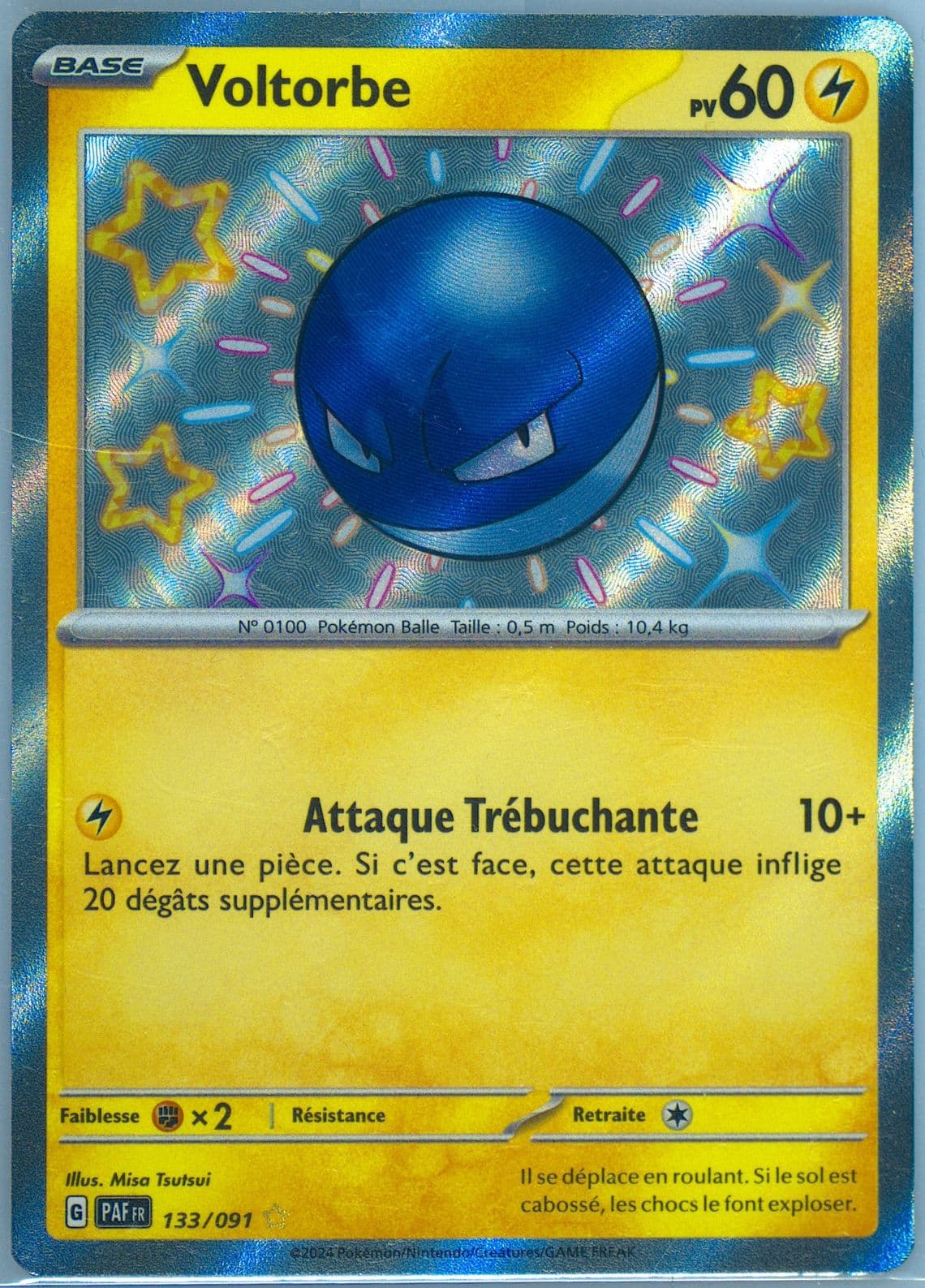 Voltorb Shiny Rare (133) 2024 Pokemon French Paf FR-Paldean Fates