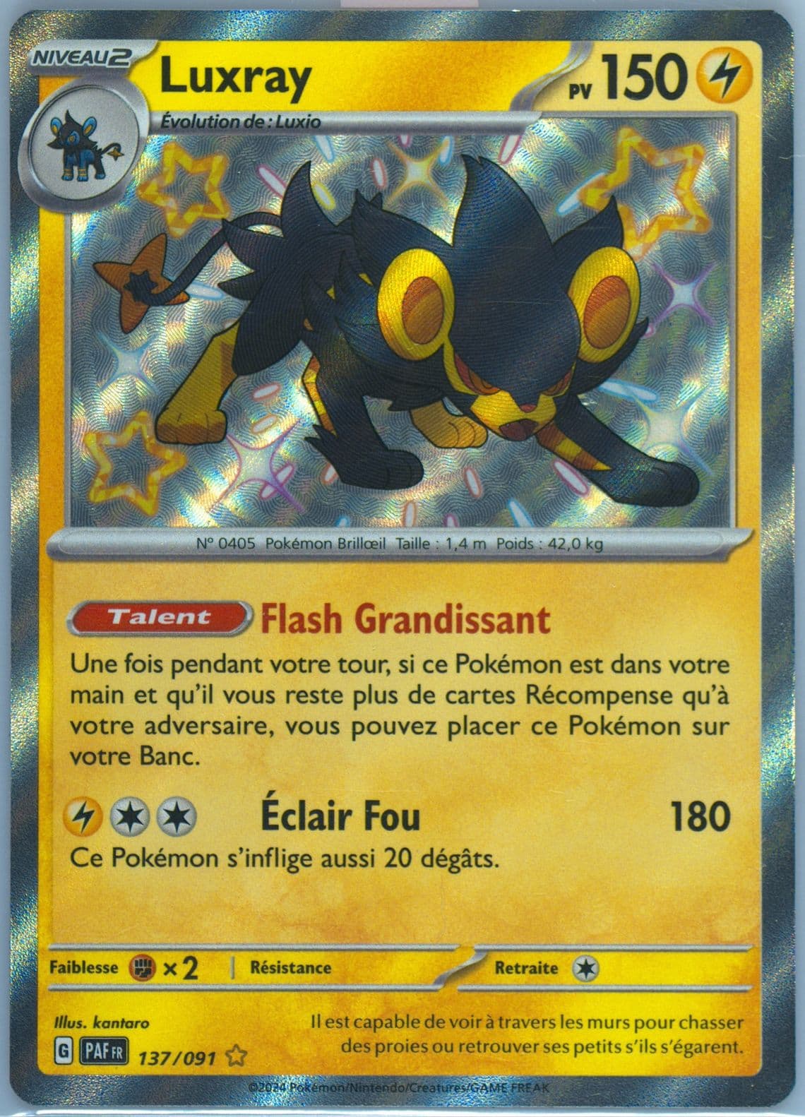 Luxray Shiny Rare (137) 2024 Pokemon French Paf FR-Paldean Fates