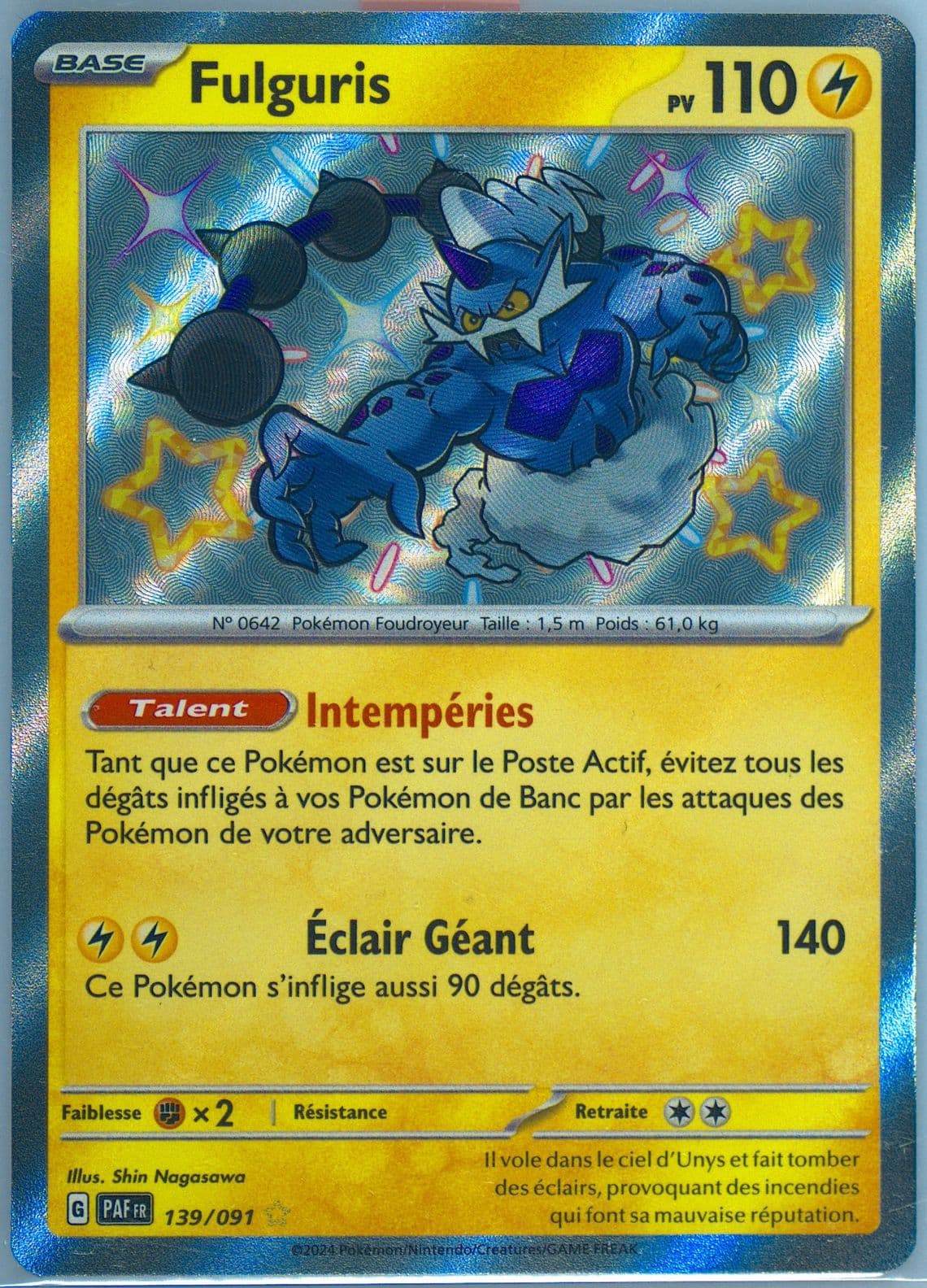 Thundurus Shiny Rare (139) 2024 Pokemon French Paf FR-Paldean Fates