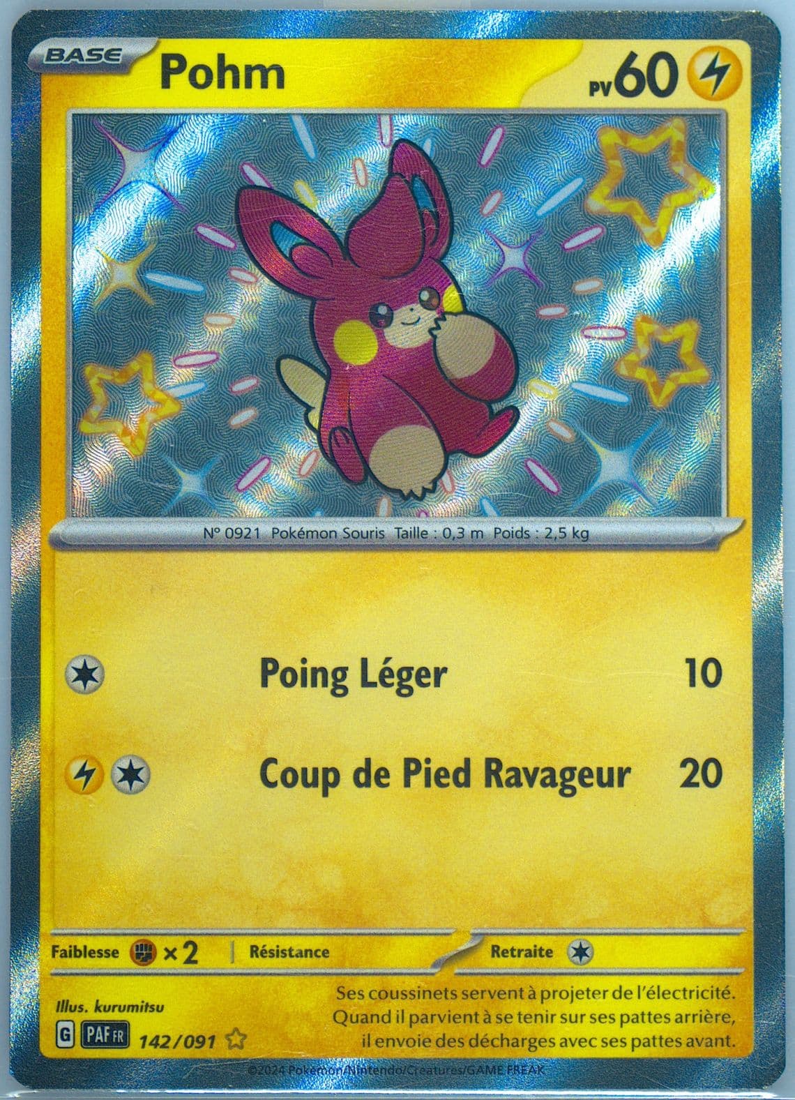 Pawmi Shiny Rare (142) 2024 Pokemon French Paf FR-Paldean Fates