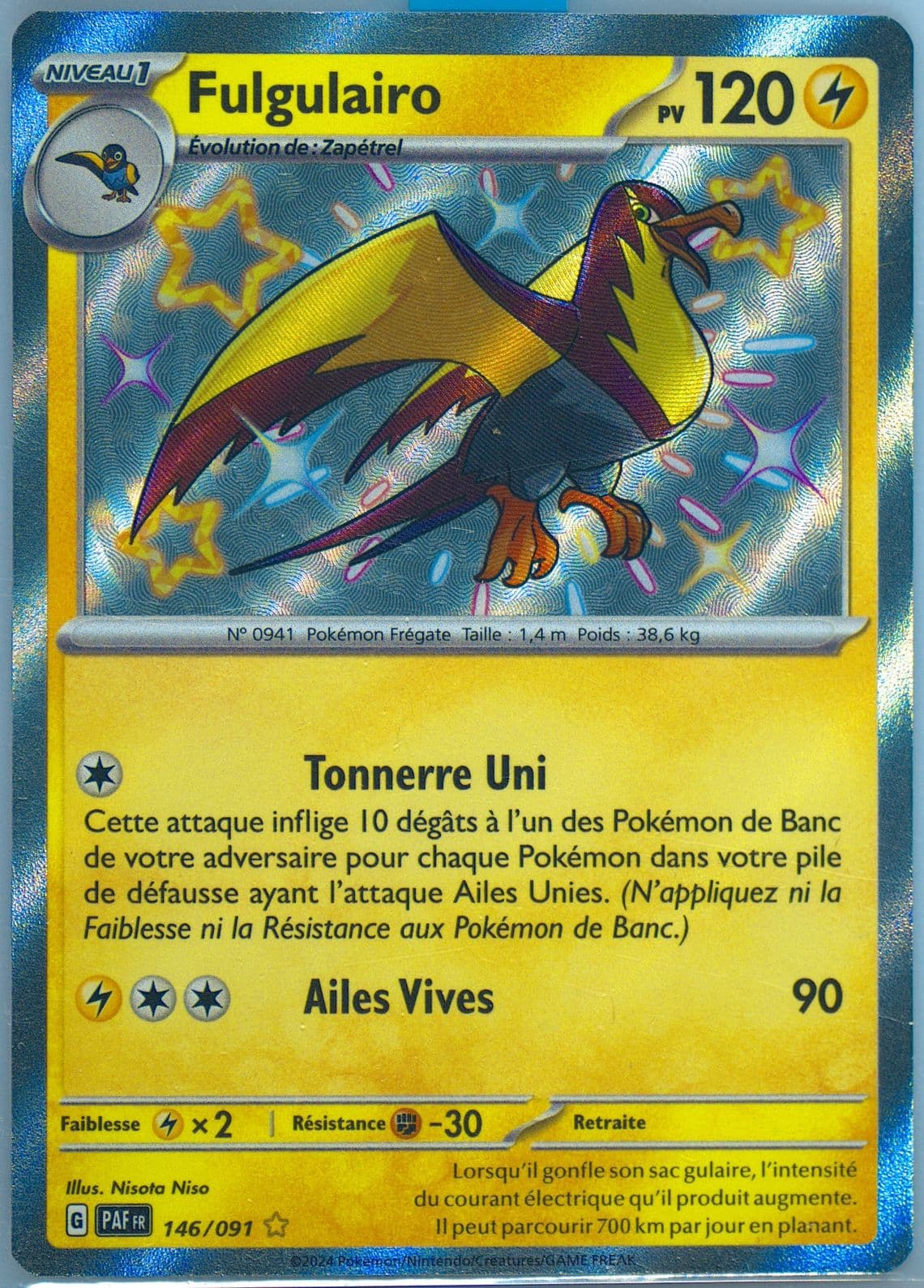 Kilowattrel Shiny Rare (146) 2024 Pokemon French Paf FR-Paldean Fates