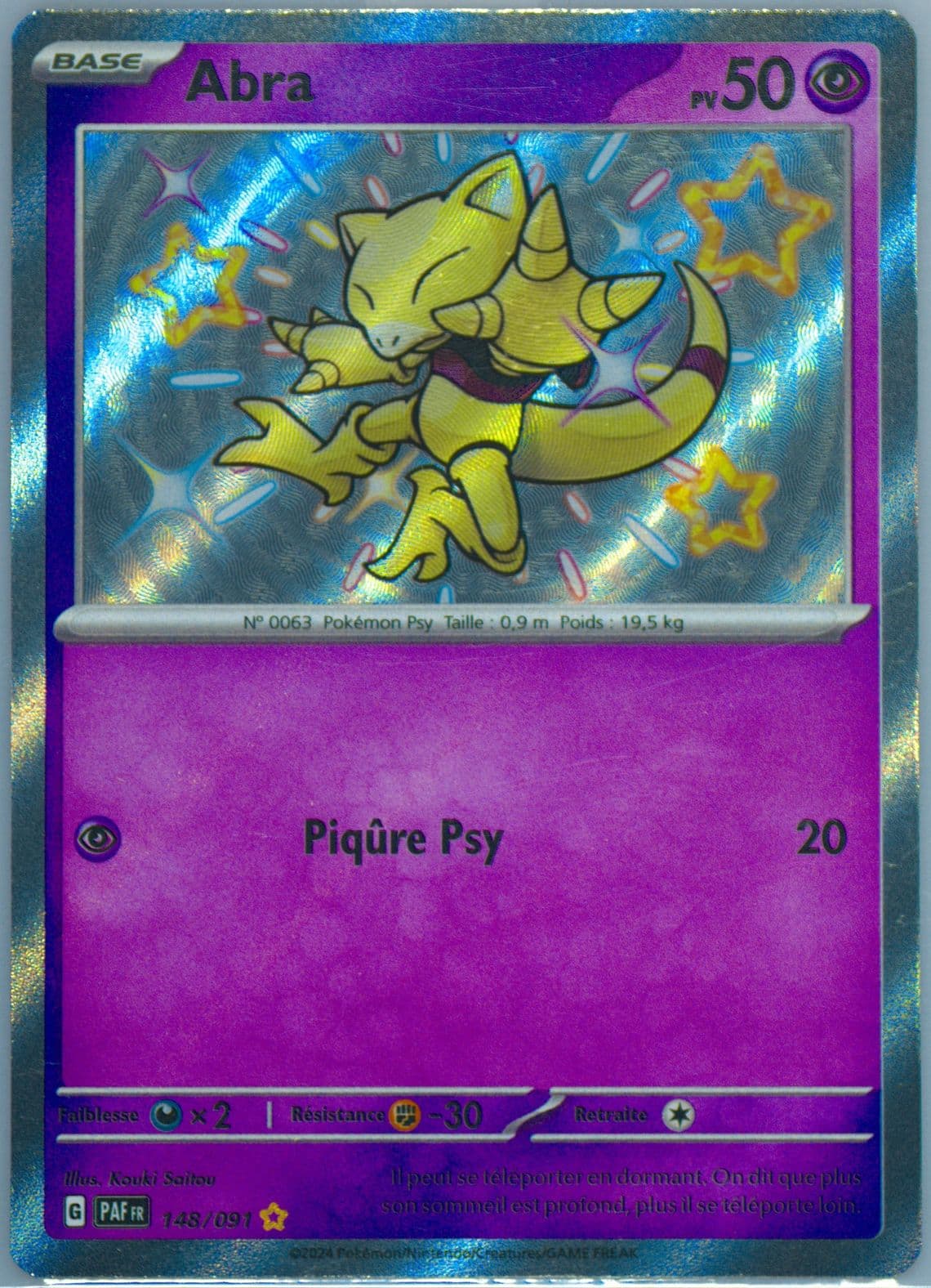 Abra Shiny Rare (148) 2024 Pokemon French Paf FR-Paldean Fates