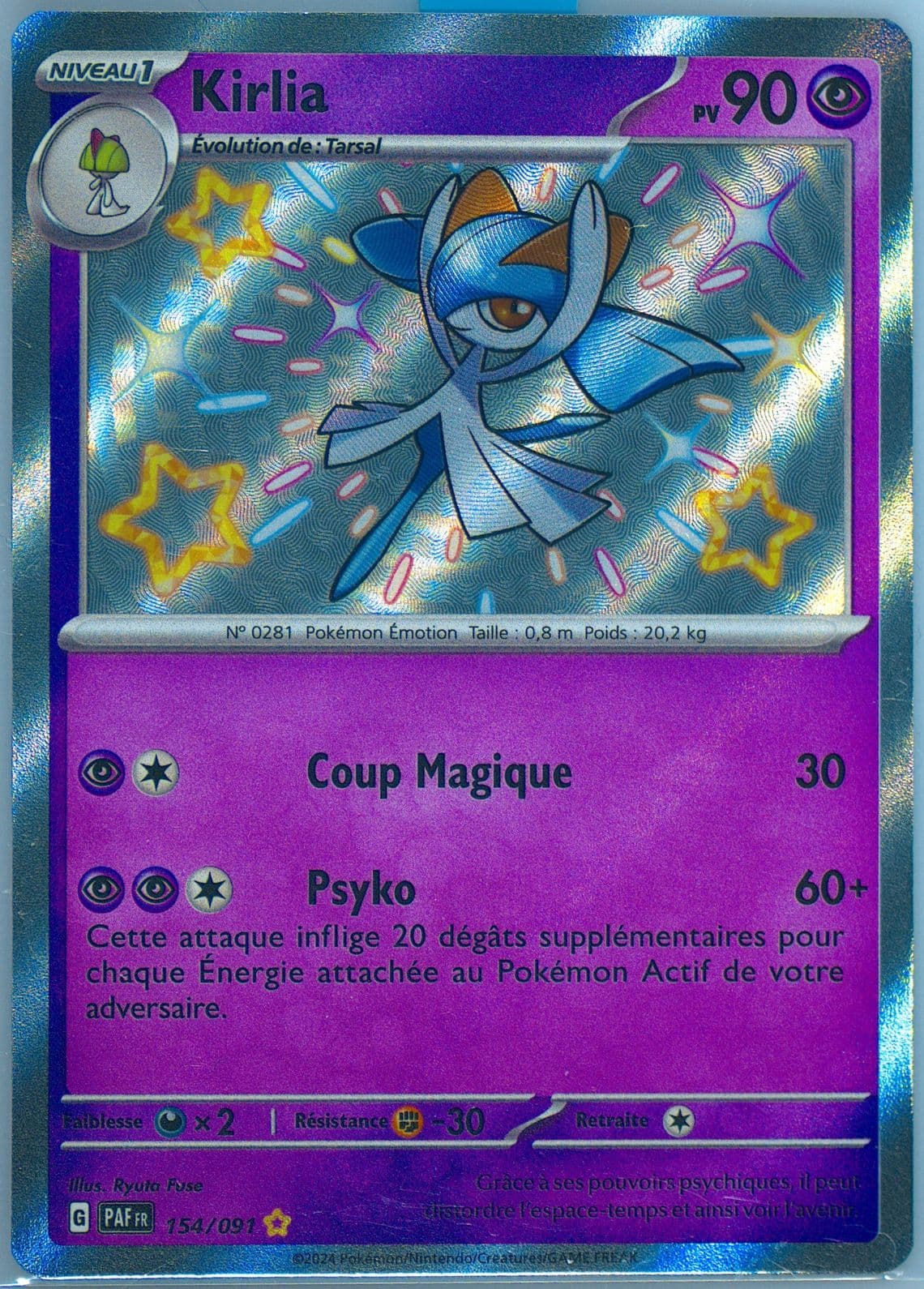 Kirlia Shiny Rare (154) 2024 Pokemon French Paf FR-Paldean Fates