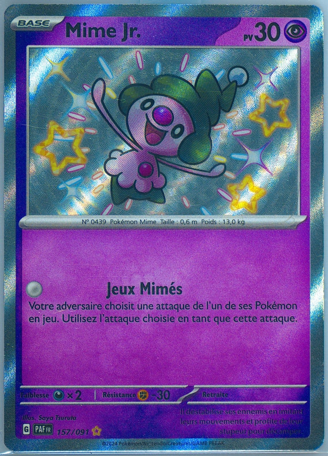Mime Jr. Shiny Rare (157) 2024 Pokemon French Paf FR-Paldean Fates