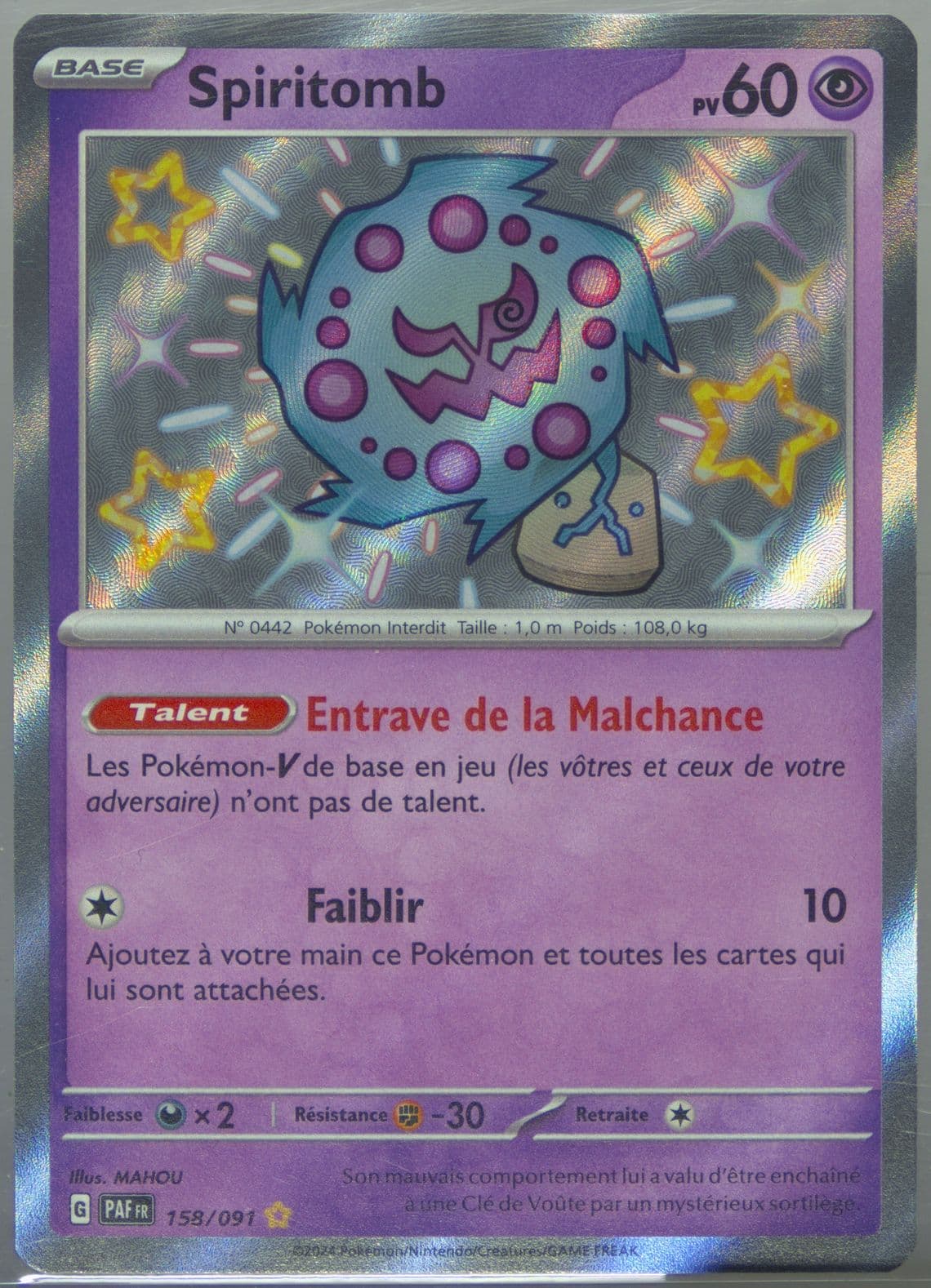 Spiritomb Shiny Rare (158) 2024 Pokemon French Paf FR-Paldean Fates