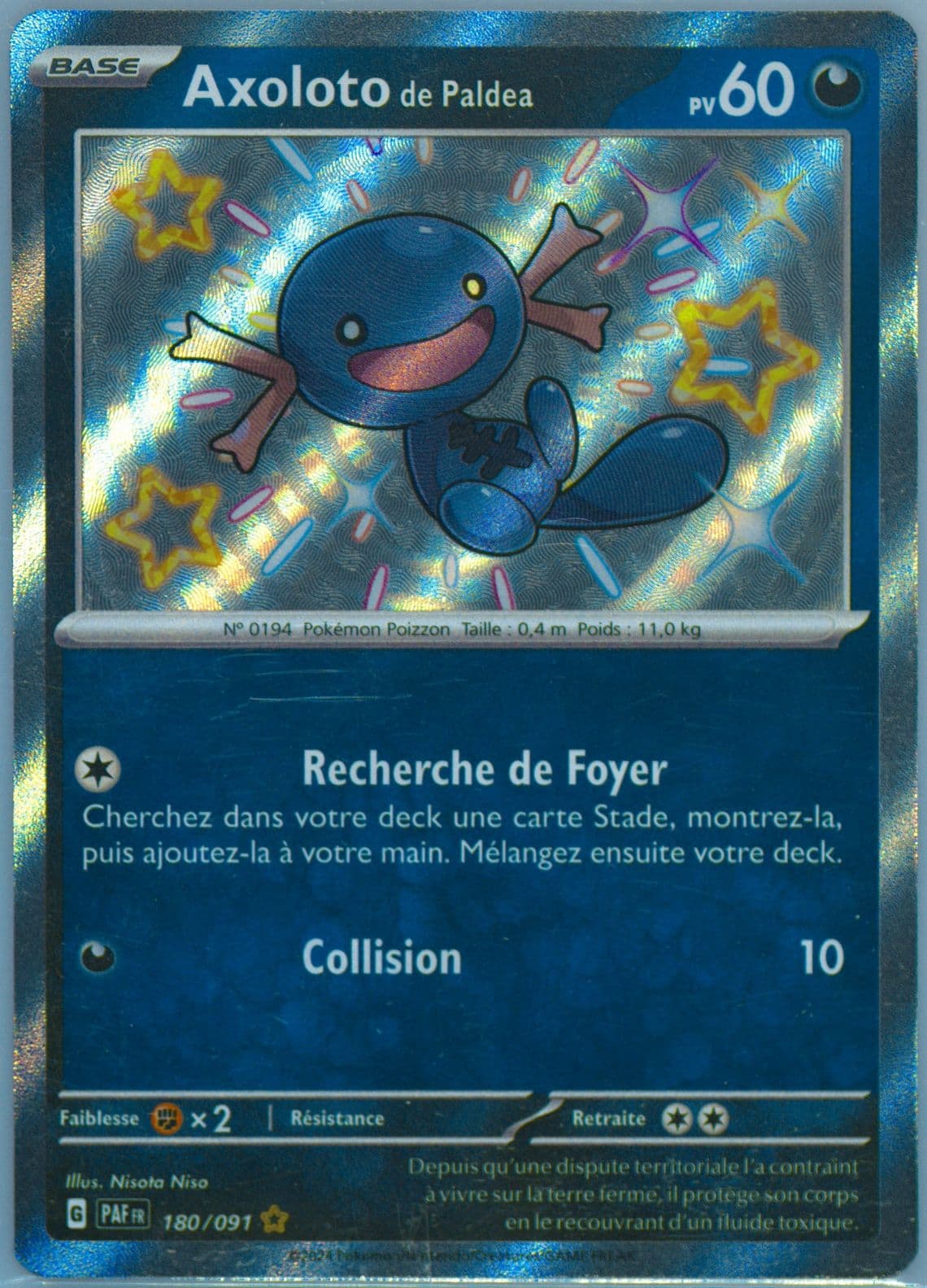 Paldean Wooper Shiny Rare (180) 2024 Pokemon French Paf FR-Paldean Fates