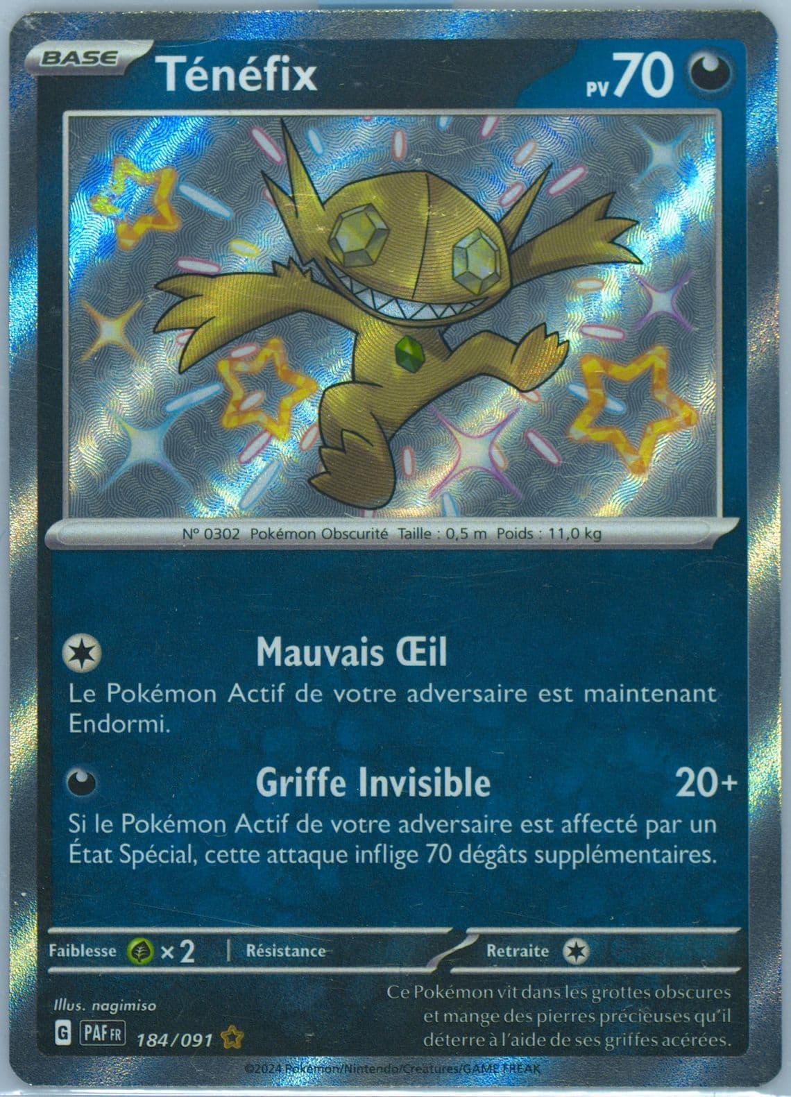 Sableye Shiny Rare (184) 2024 Pokemon French Paf FR-Paldean Fates