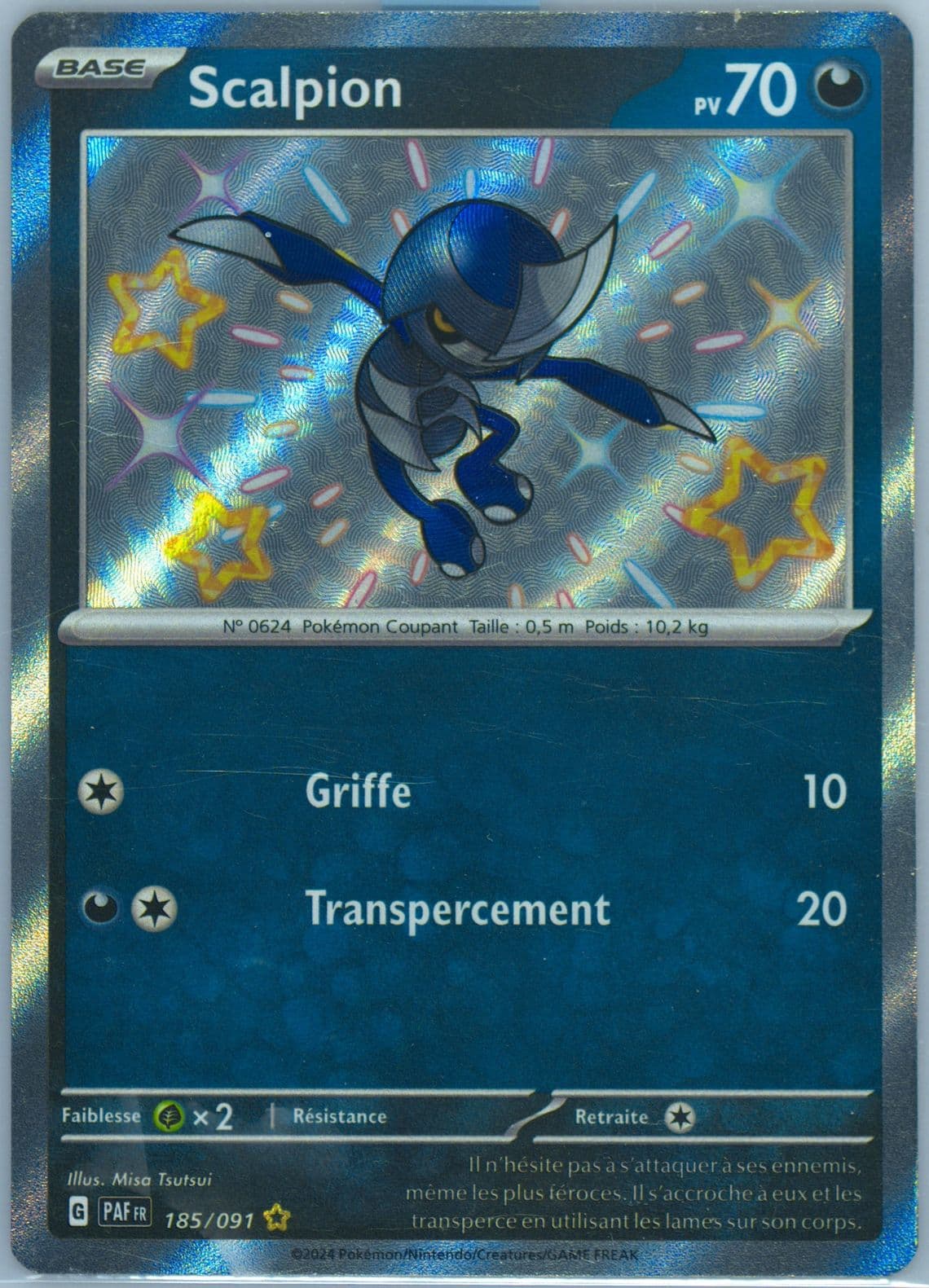 Pawniard Shiny Rare (185) 2024 Pokemon French Paf FR-Paldean Fates