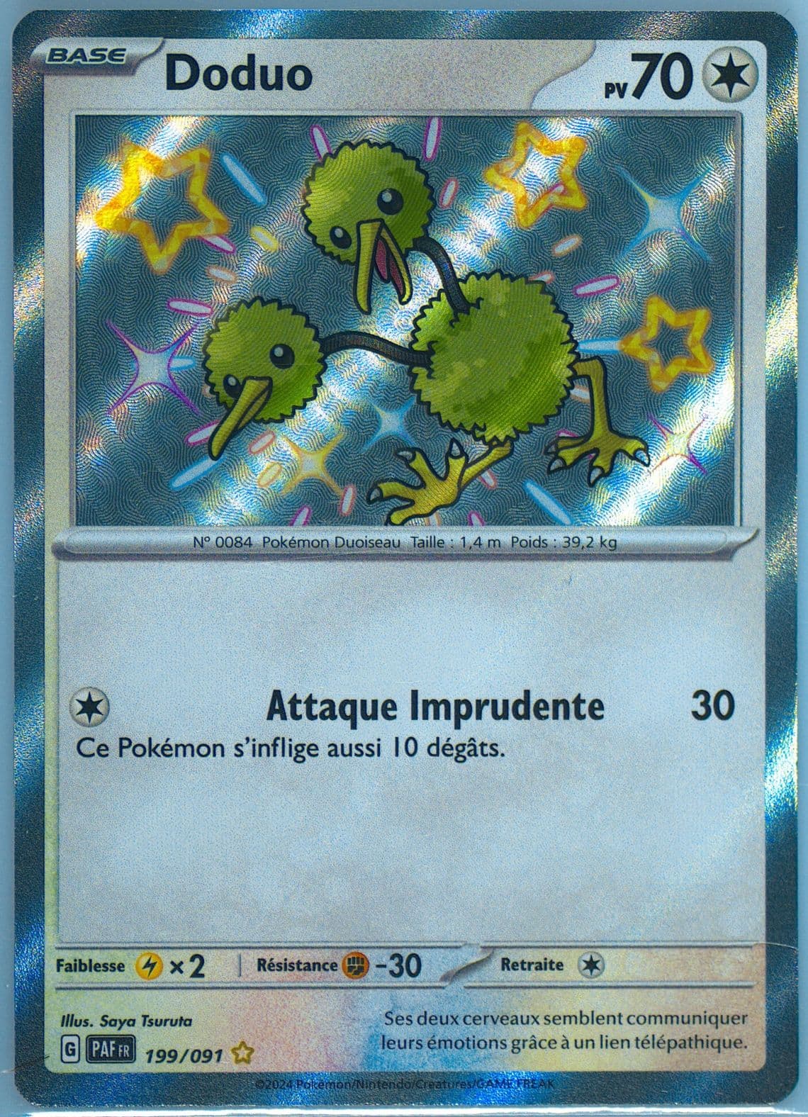 Doduo Shiny Rare (199) 2024 Pokemon French Paf FR-Paldean Fates