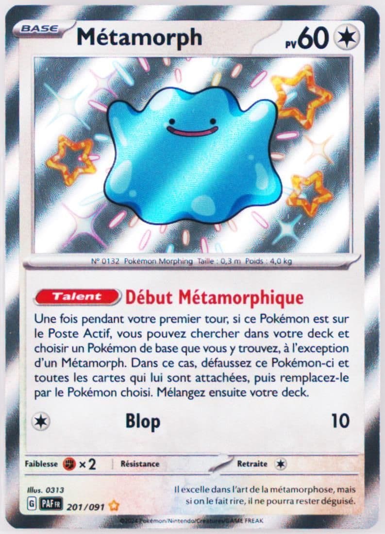 Ditto Shiny Rare (201) 2024 Pokemon French Paf FR-Paldean Fates