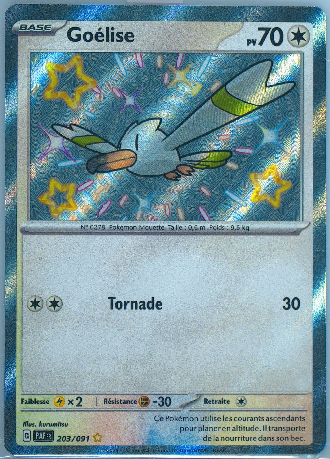 Wingull Shiny Rare (203) 2024 Pokemon French Paf FR-Paldean Fates