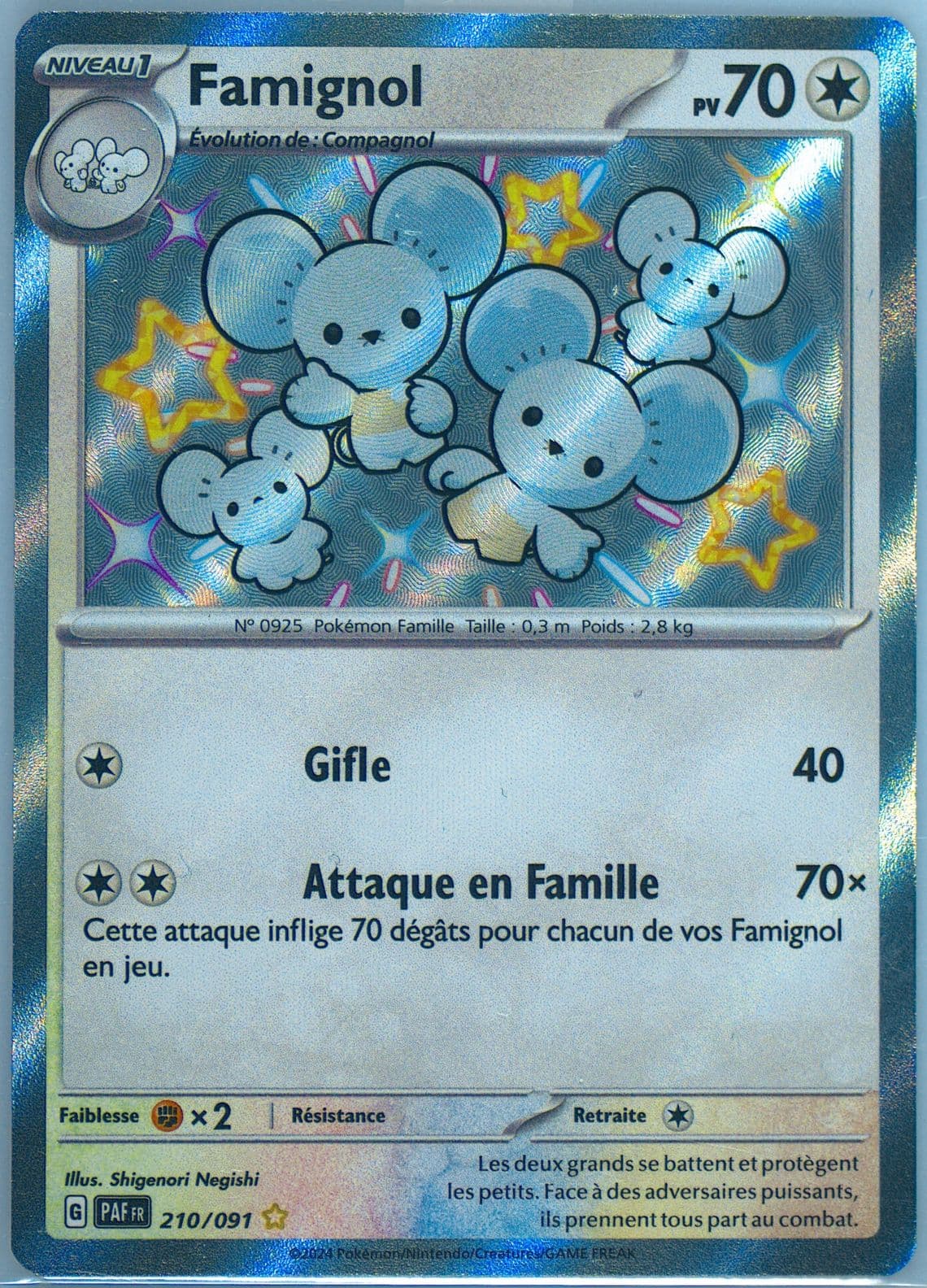 Maushold Shiny Rare (210) 2024 Pokemon French Paf FR-Paldean Fates