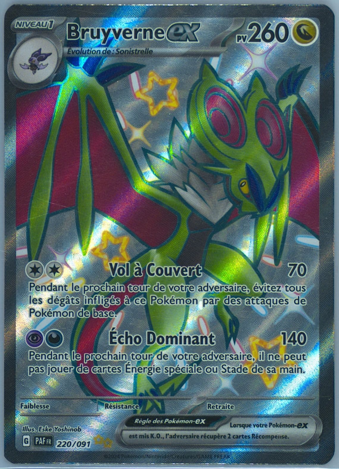 Noivern EX Shiny Ultra Rare (220) 2024 Pokemon French Paf FR-Paldean Fates