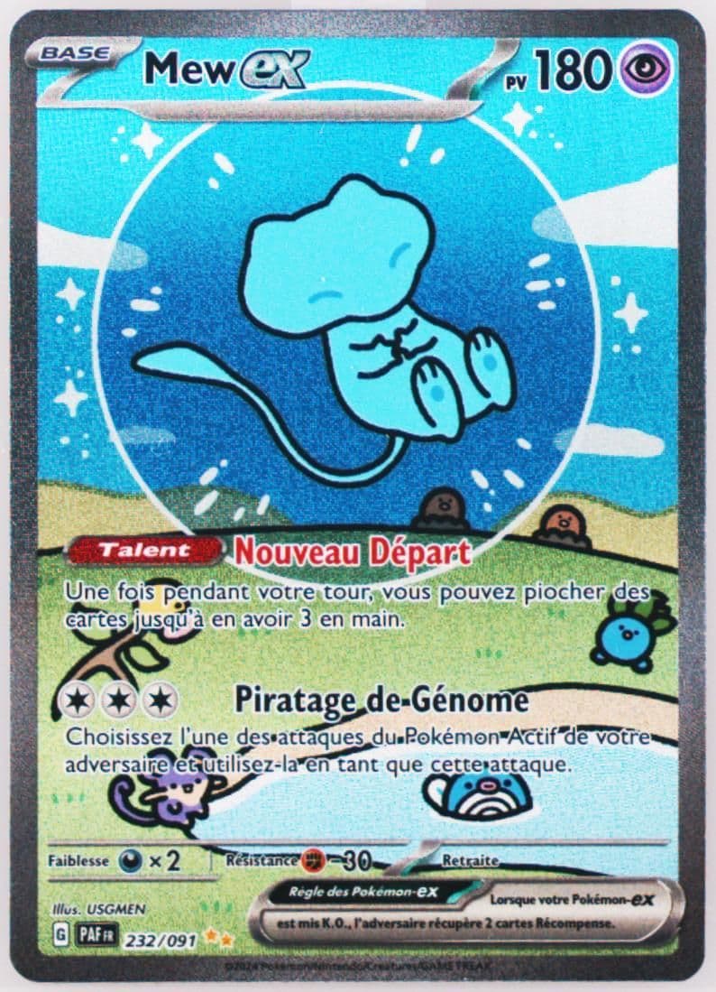 Mew EX Special Illustration Rare (232) 2024 Pokemon French Paf FR-Paldean Fates