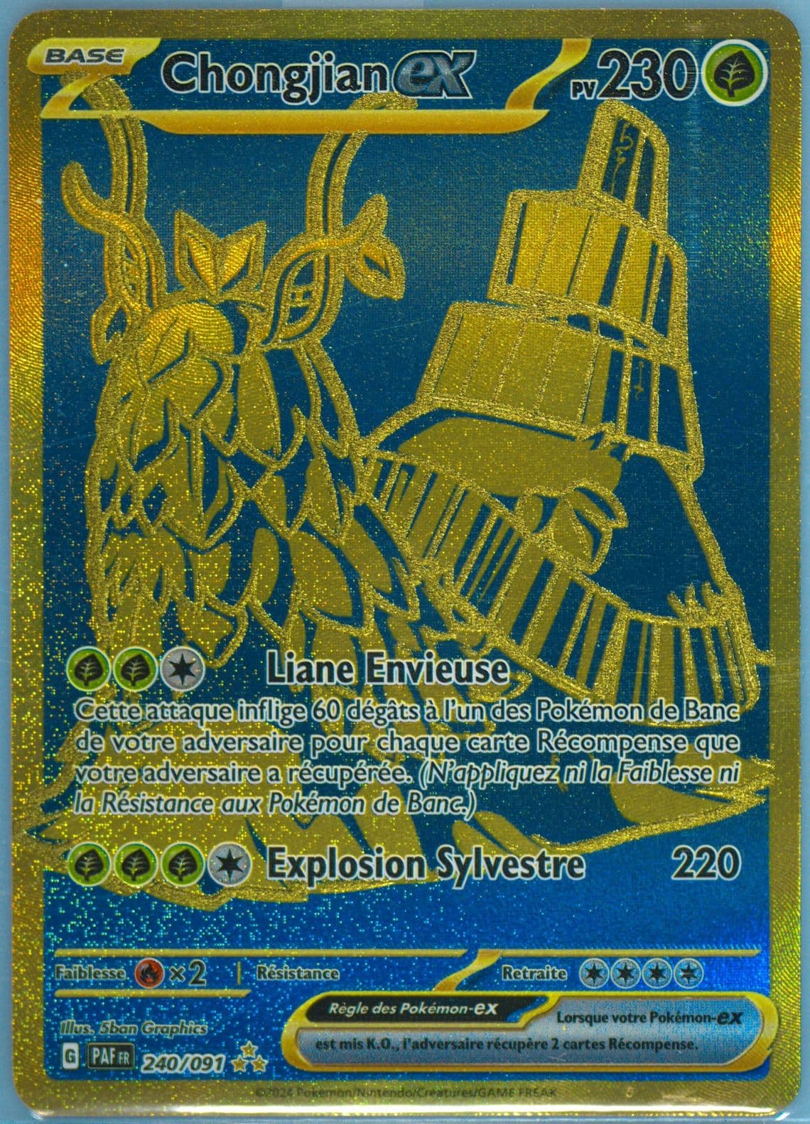 WO-Chien EX Hyper Rare (240) 2024 Pokemon French Paf FR-Paldean Fates