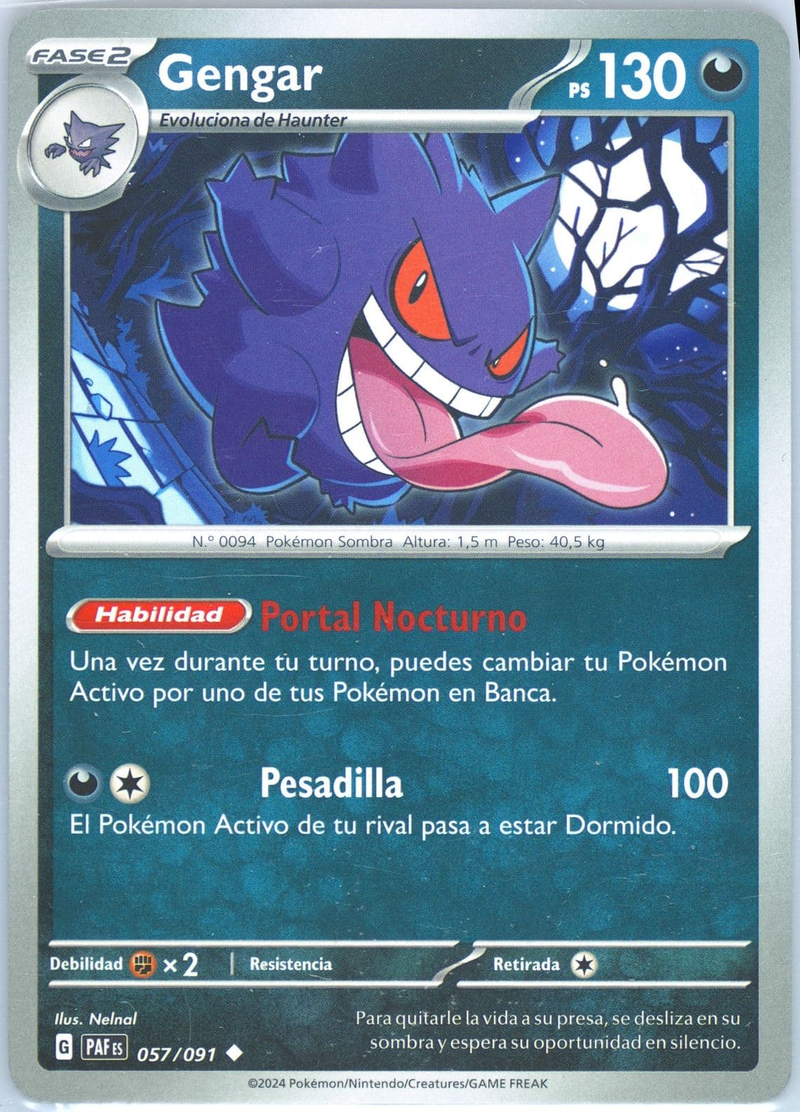 Gengar (057) 2024 Pokemon Spanish Paf ES-Paldean Fates