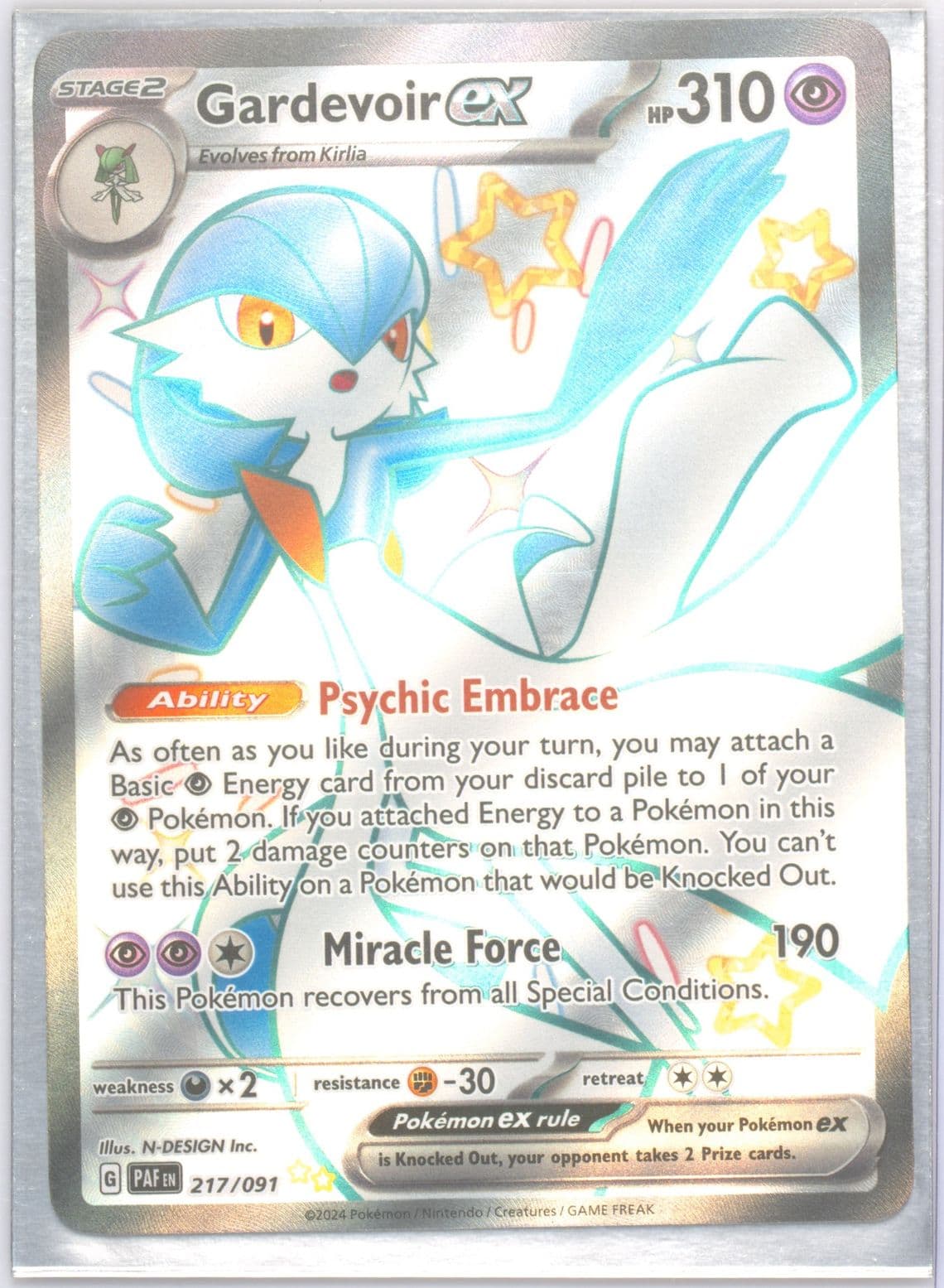 Gardevoir EX Shiny Ultra Rare (217) 2024 Pokemon Spanish Paf ES-Paldean Fates