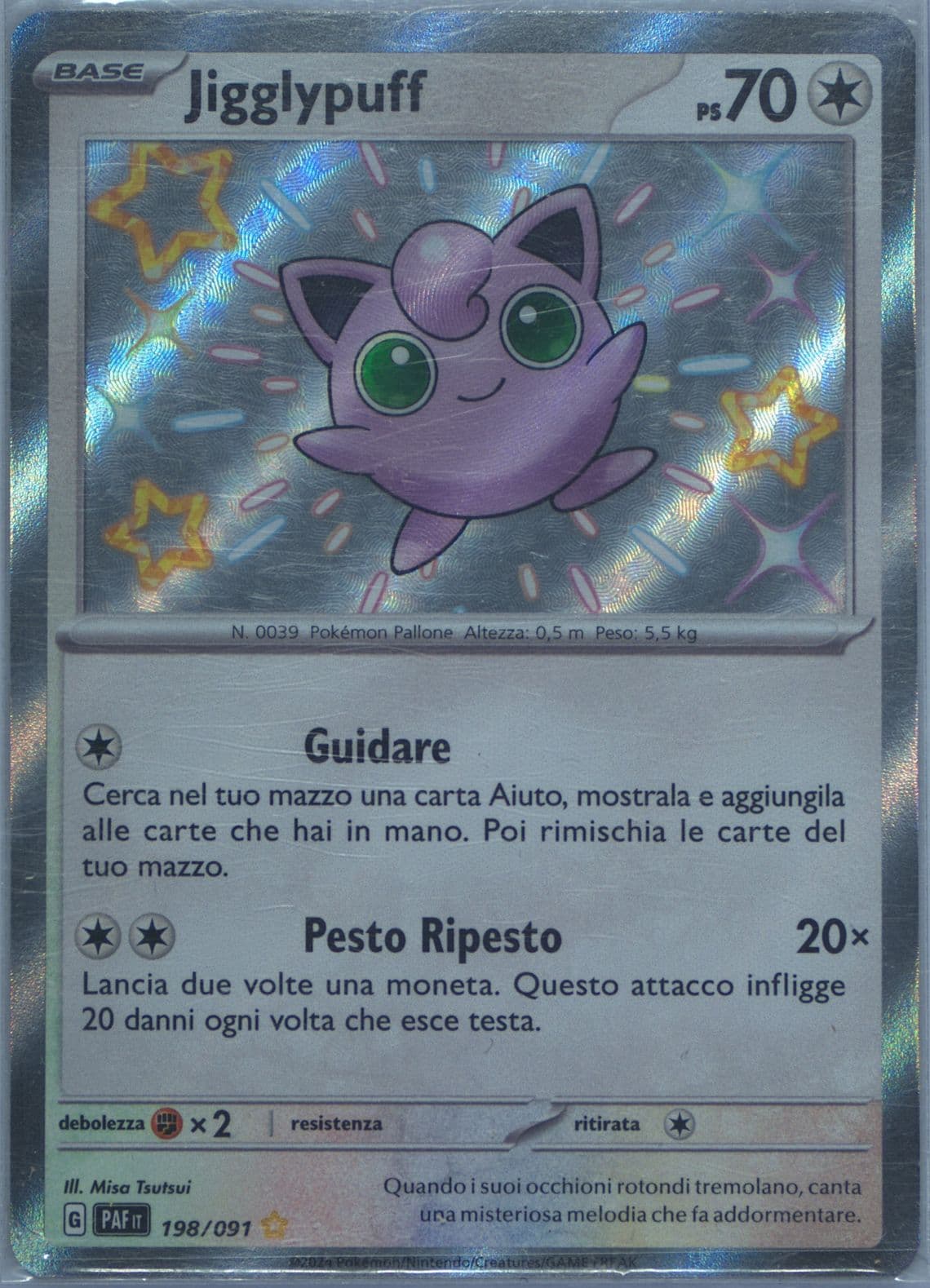 Jigglypuff Shiny Rare (198) 2024 Pokemon Italian Paf It-Paldean Fates