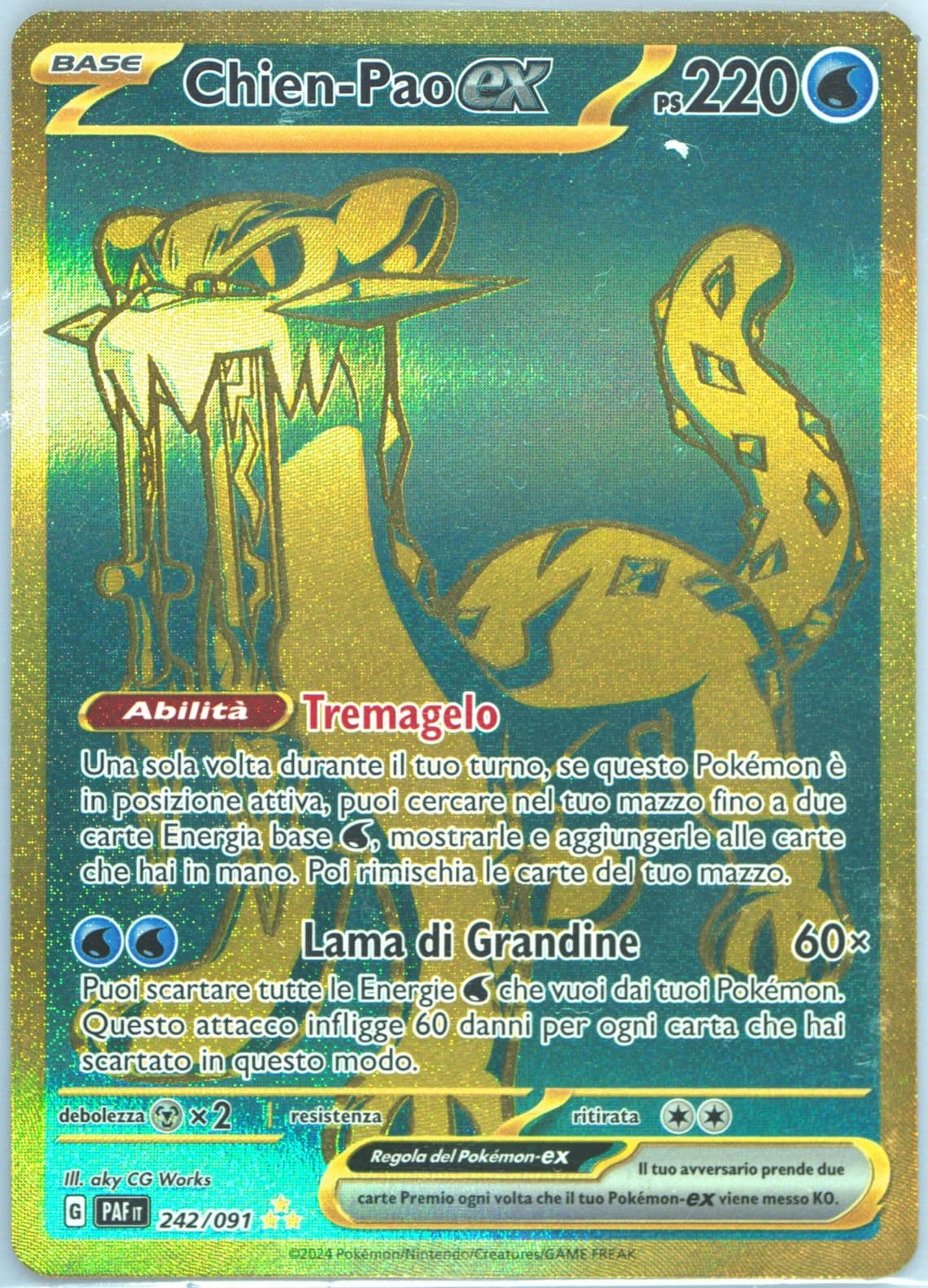 Chien-Pao EX Hyper Rare (242) 2024 Pokemon Italian Paf It-Paldean Fates