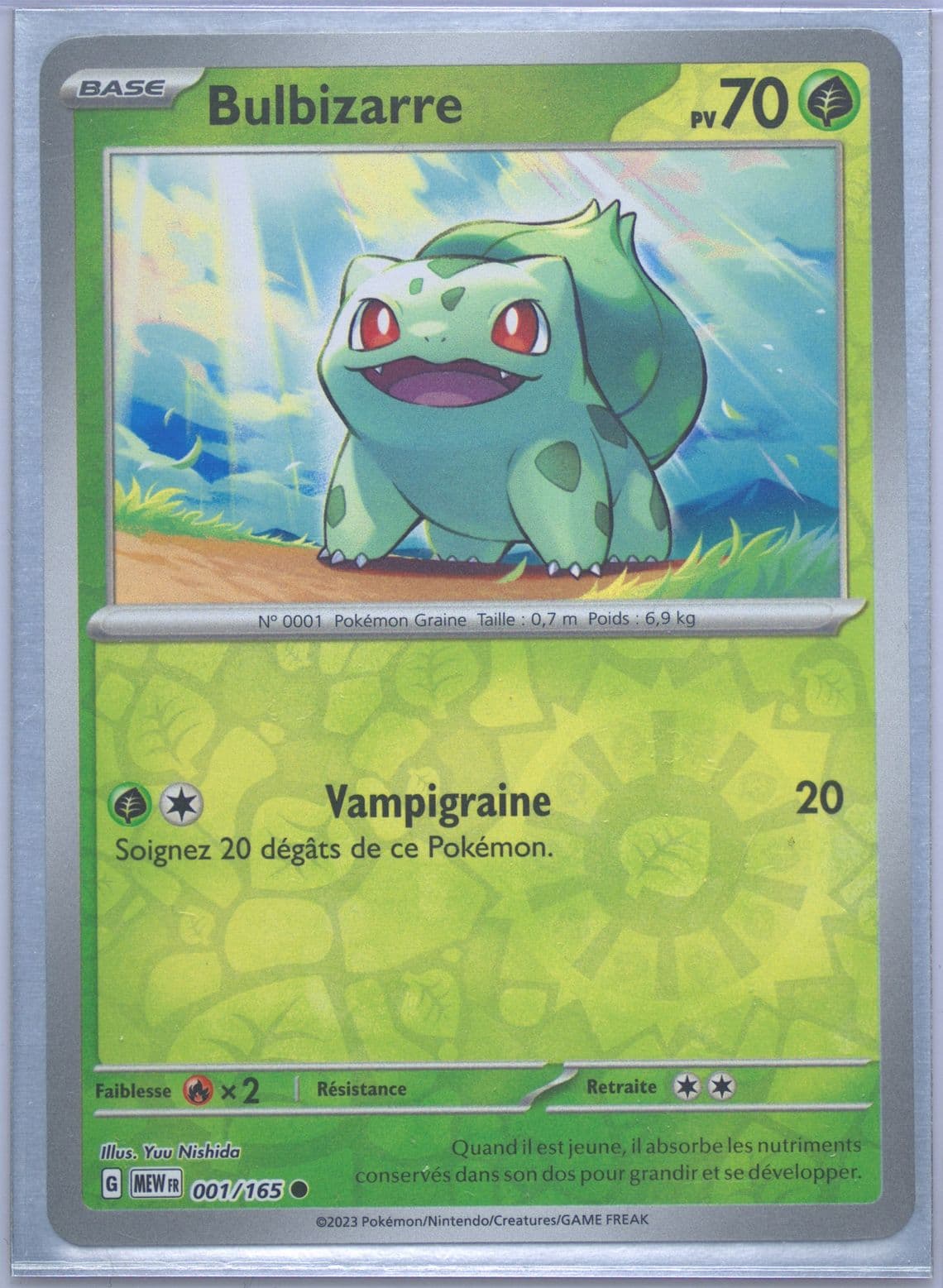 Bulbasaur Reverse Holo (001) 2023 Pokemon French Mew FR-151