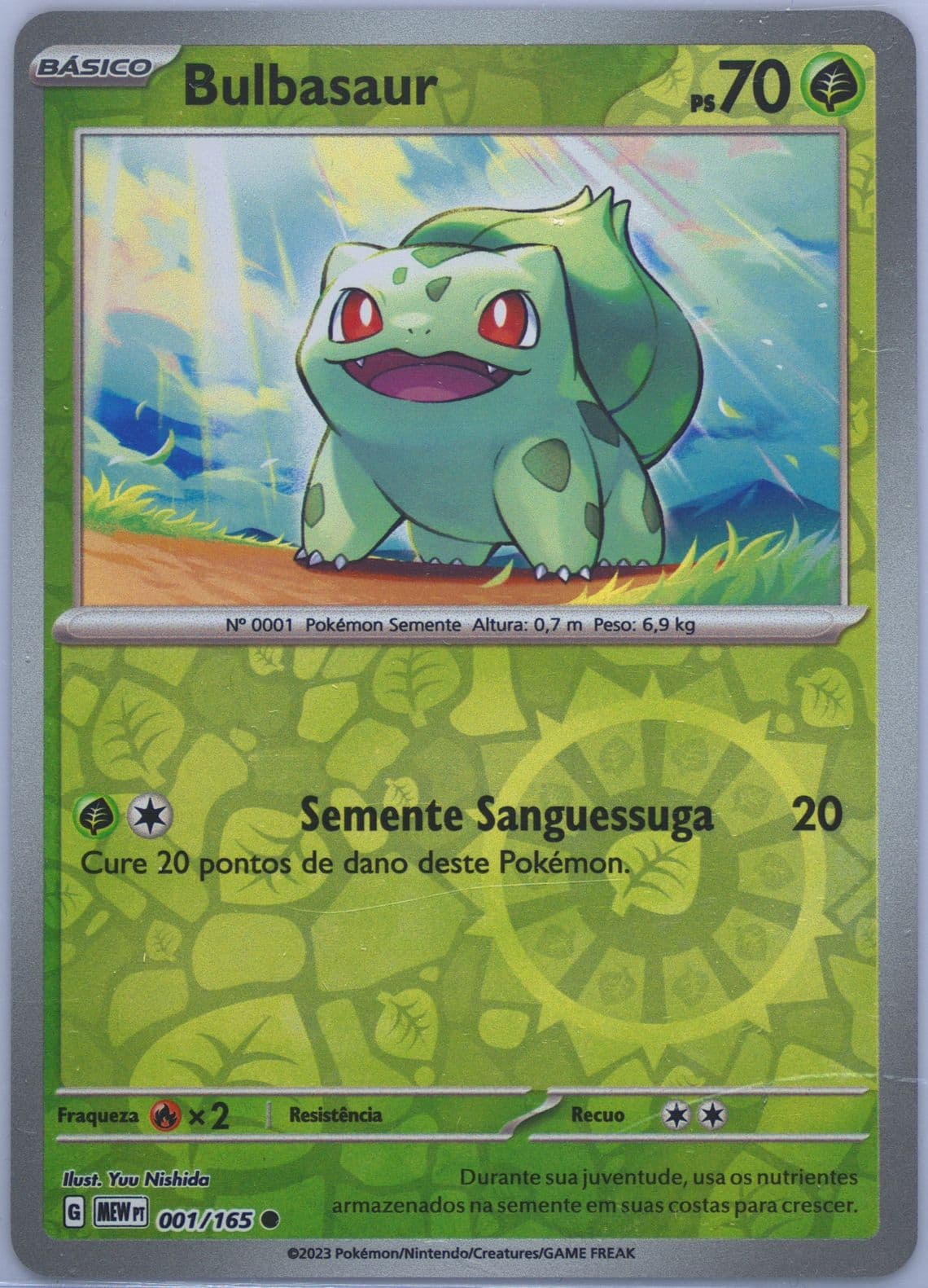 Bulbasaur Reverse Holo (001) 2023 Pokemon Portuguese Mew PT-151
