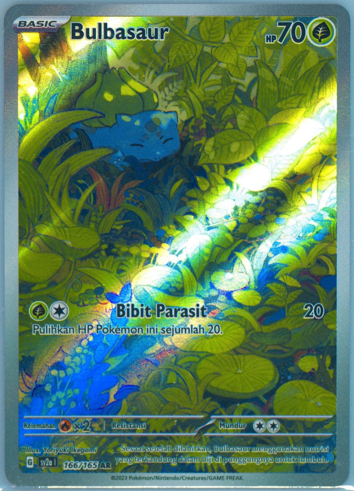 Bulbasaur Art Rare (166) 2023 Pokemon Indonesian Sv2a I-Pokemon 151