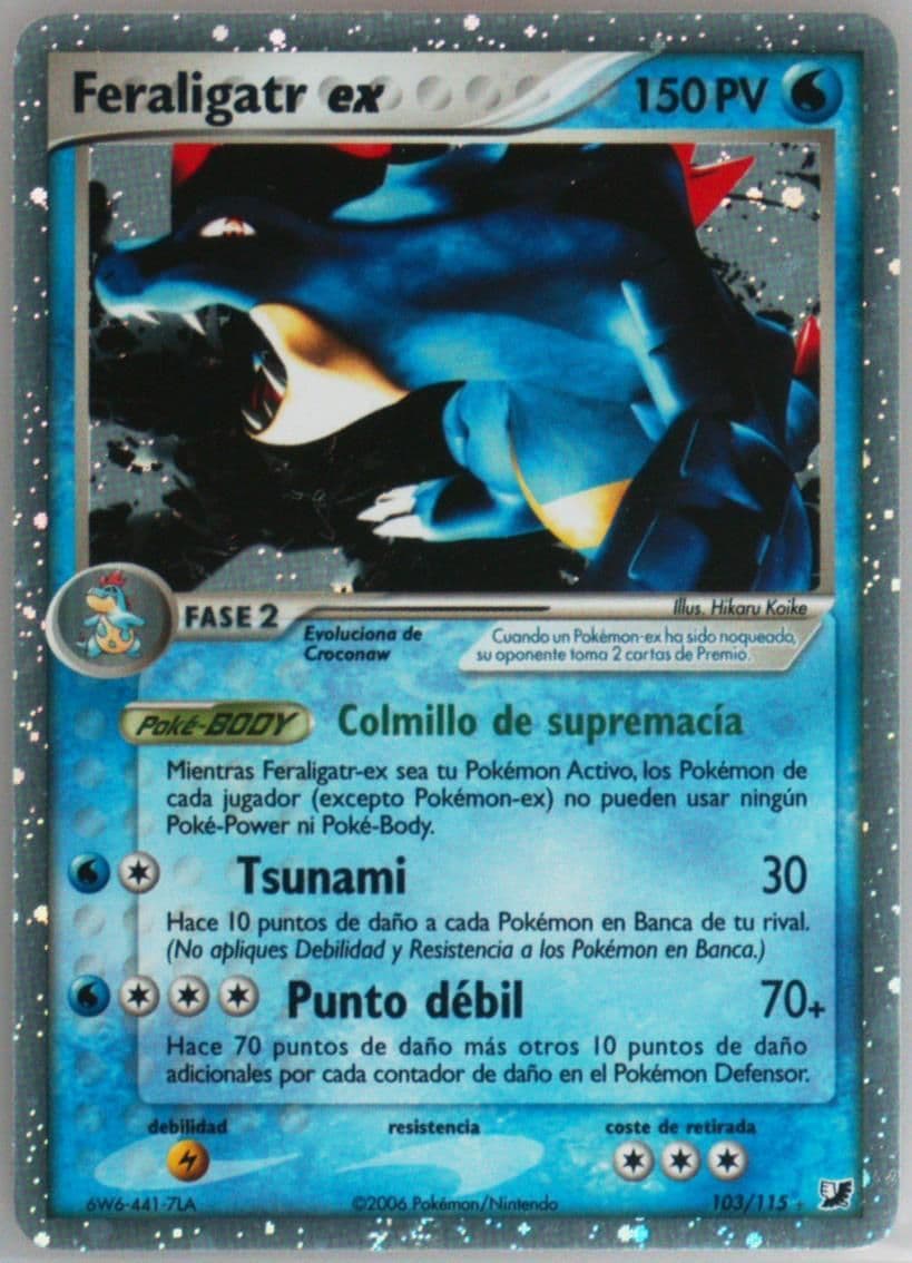 Feraligatr EX-Holo Spanish (103) 2005 Pokemon EX Unseen Forces