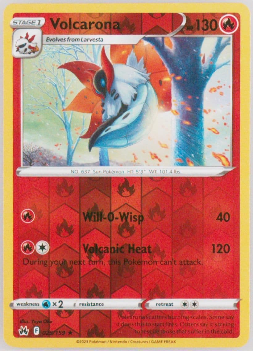 Volcarona-Reverse Foil (025) 2023 Pokemon Sword and Shield Crown Zenith