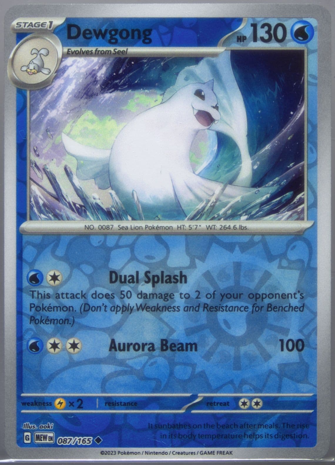 Dewgong Reverse Holo (087) 2023 Pokemon Mew EN-151