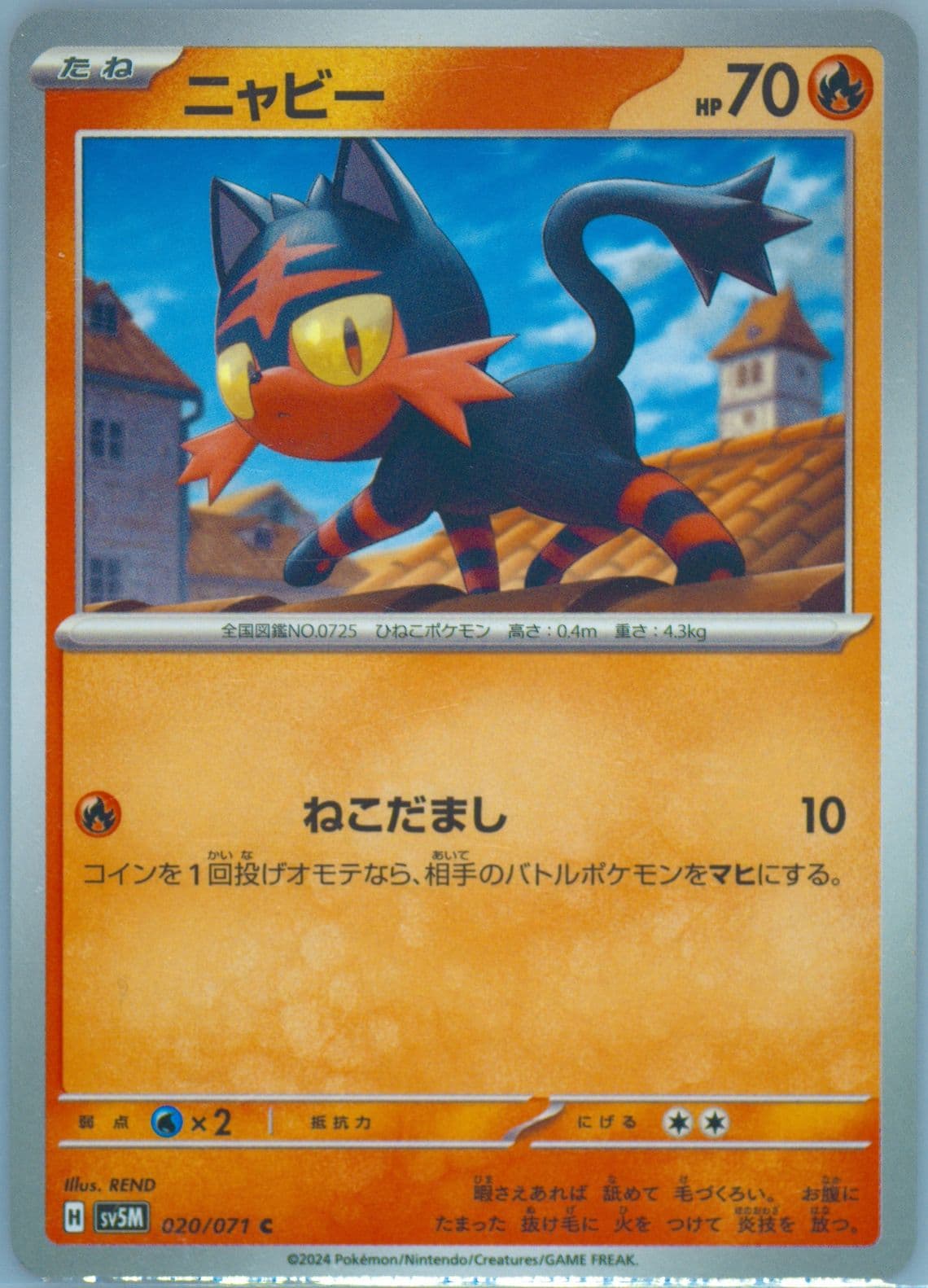 Litten (020) 2024 Pokemon Japanese Sv5m-Cyber Judge