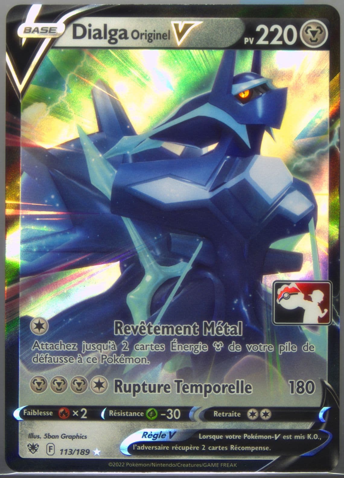 Origin Forme Dialga V French (113) 2023 Pokemon Play! Pokemon Prize Pack: Series 3