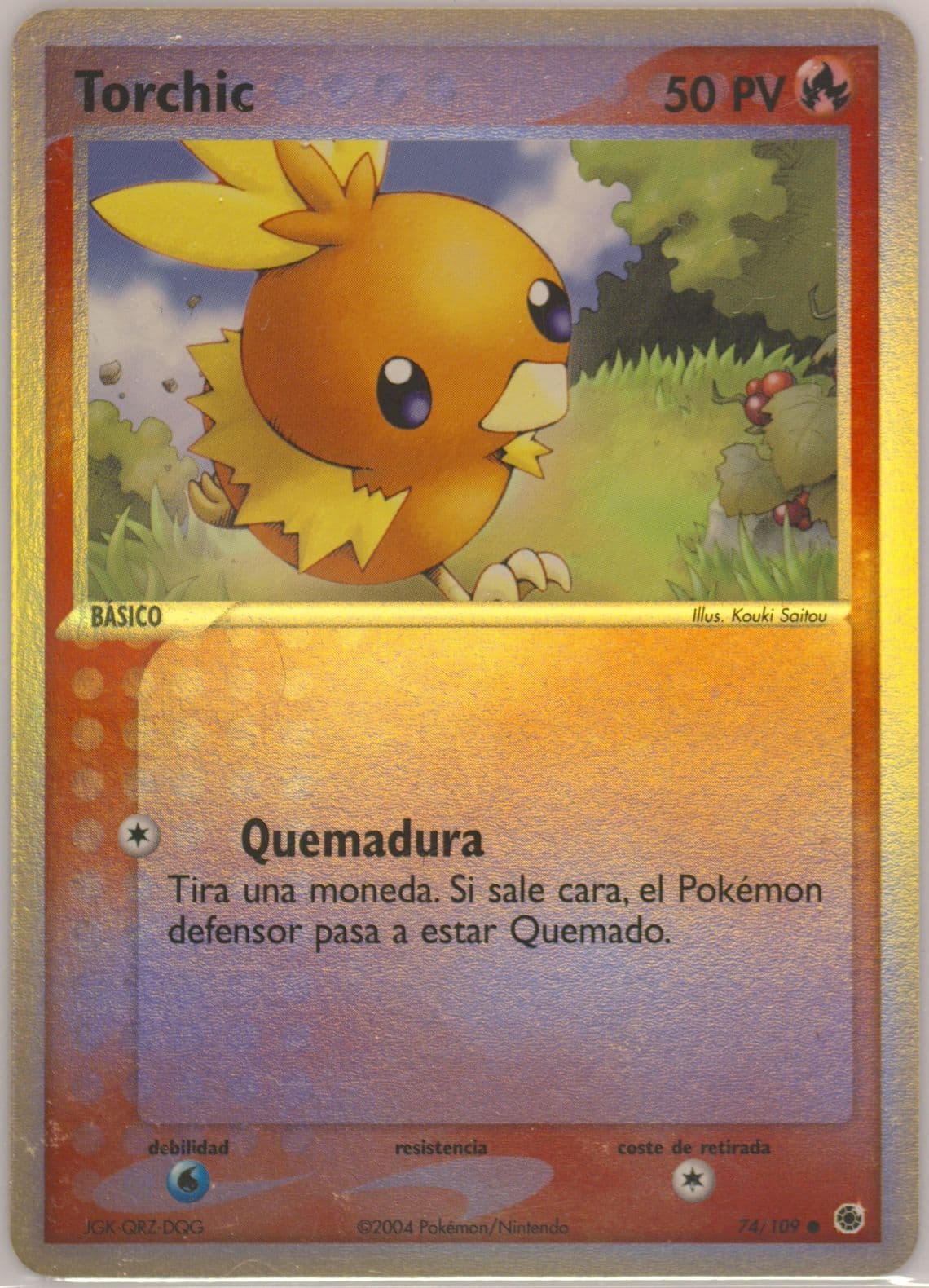 Torchic-Reverse Foil (74) 2004 Pokemon Spanish EX Ruby & Sapphire