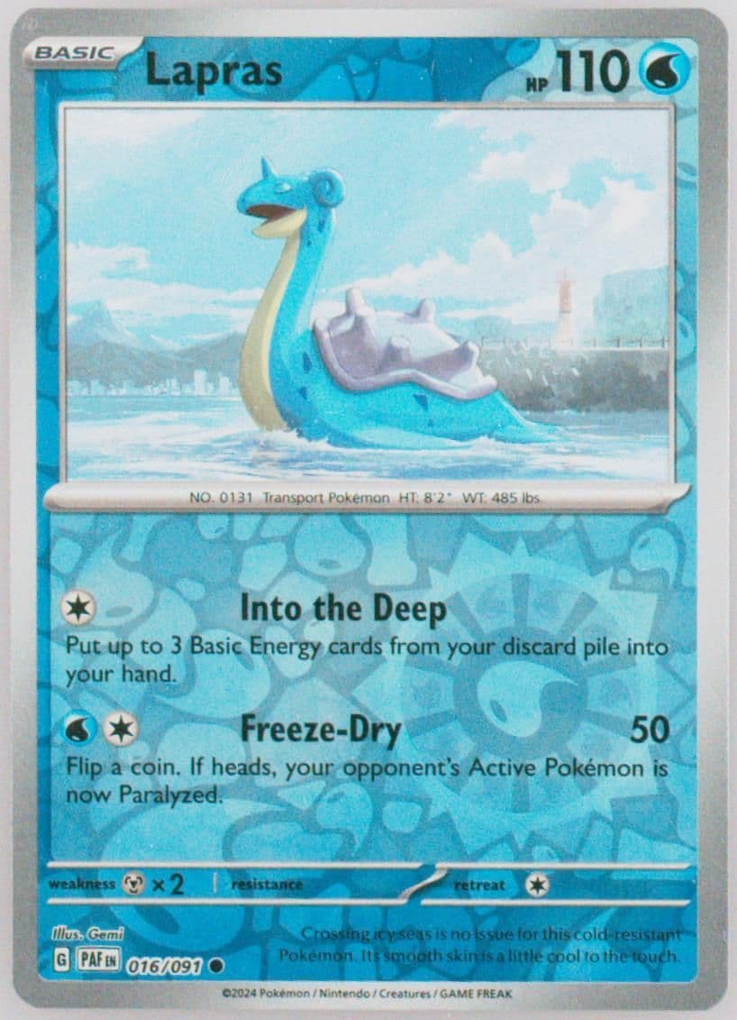 Lapras Reverse Holo (016) 2024 Pokemon Paf EN-Paldean Fates