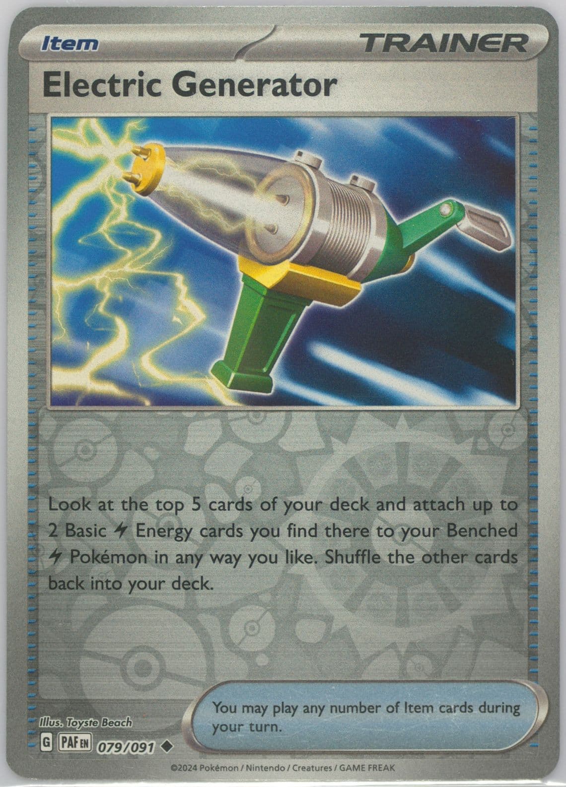 Electric Generator Reverse Holo (079) 2024 Pokemon Paf EN-Paldean Fates
