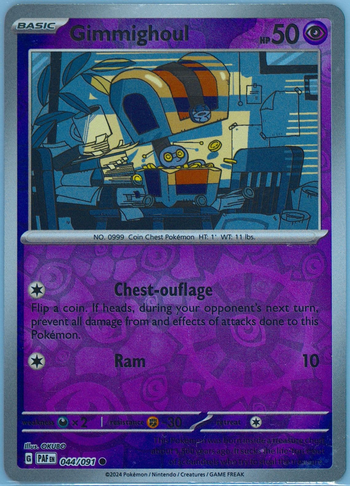 Gimmighoul Reverse Holo (044) 2024 Pokemon Paf EN-Paldean Fates