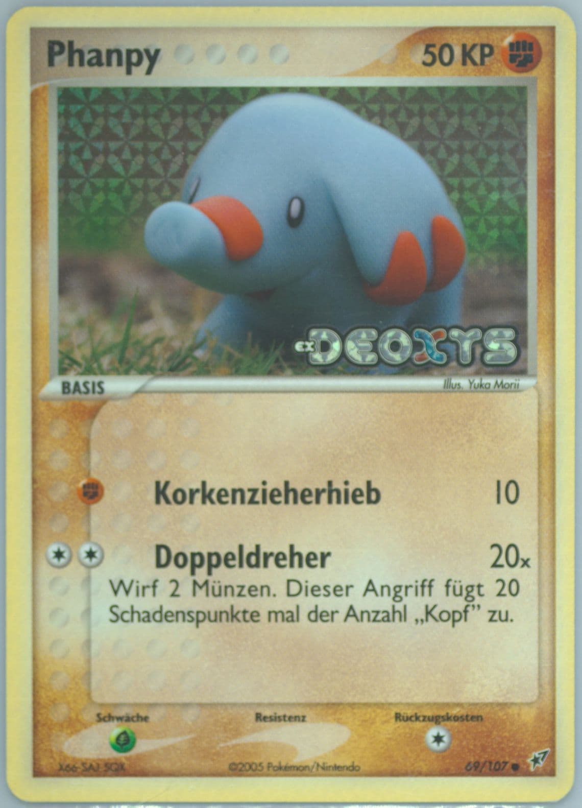 Phanpy-Reverse Foil German (69) 2005 Pokemon EX Deoxys