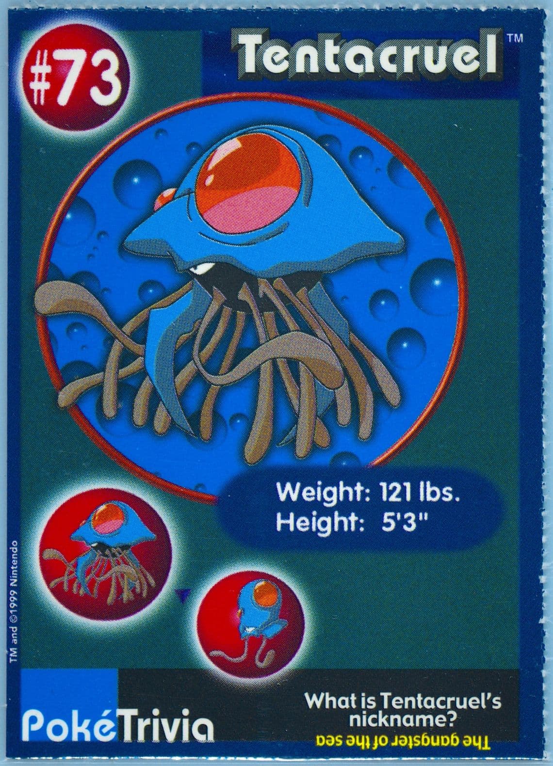 Tentacruel Perforated (73) 1999 Pokemon Burger King
