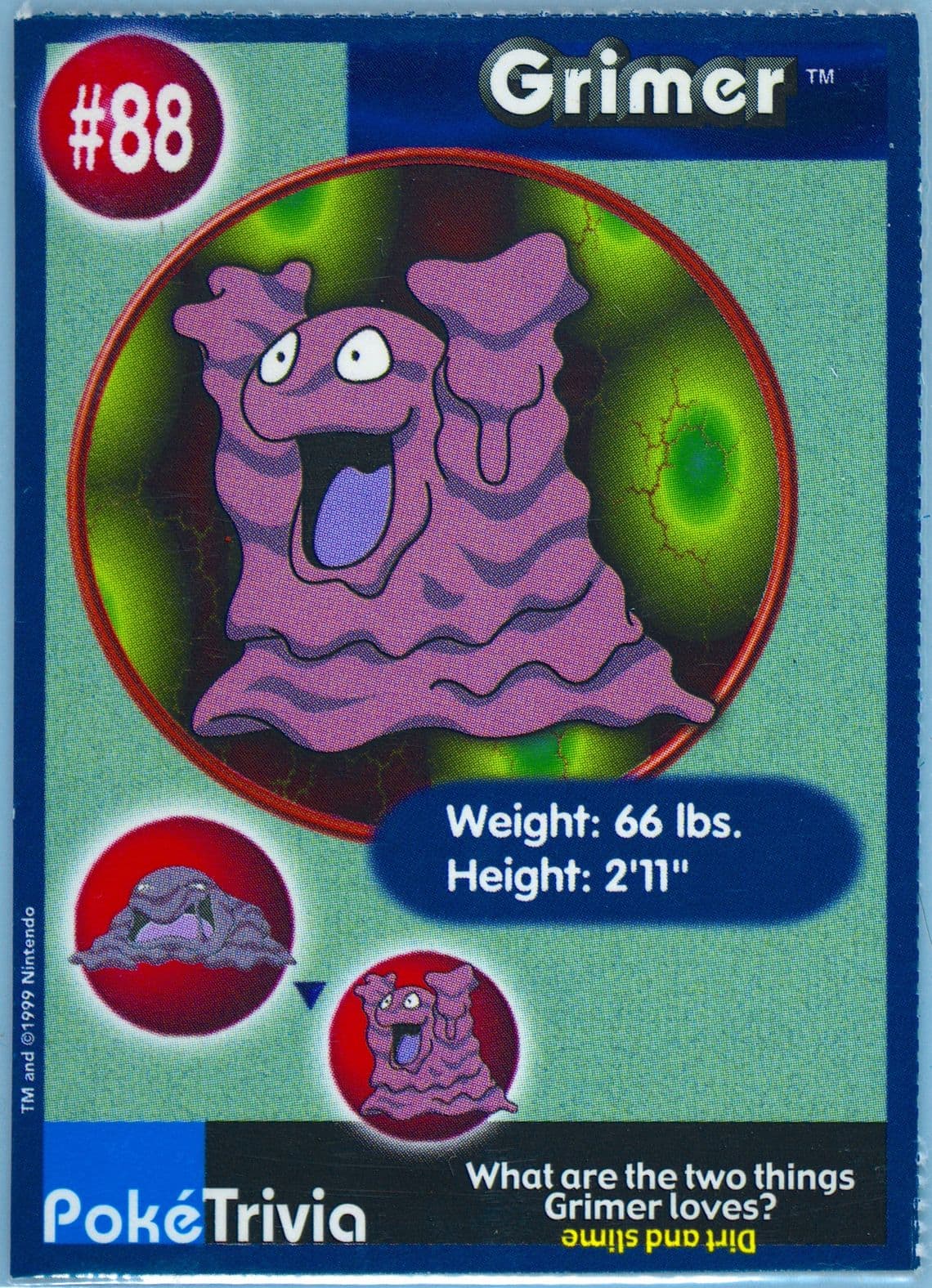 Grimer Perforated (88) 1999 Pokemon Burger King