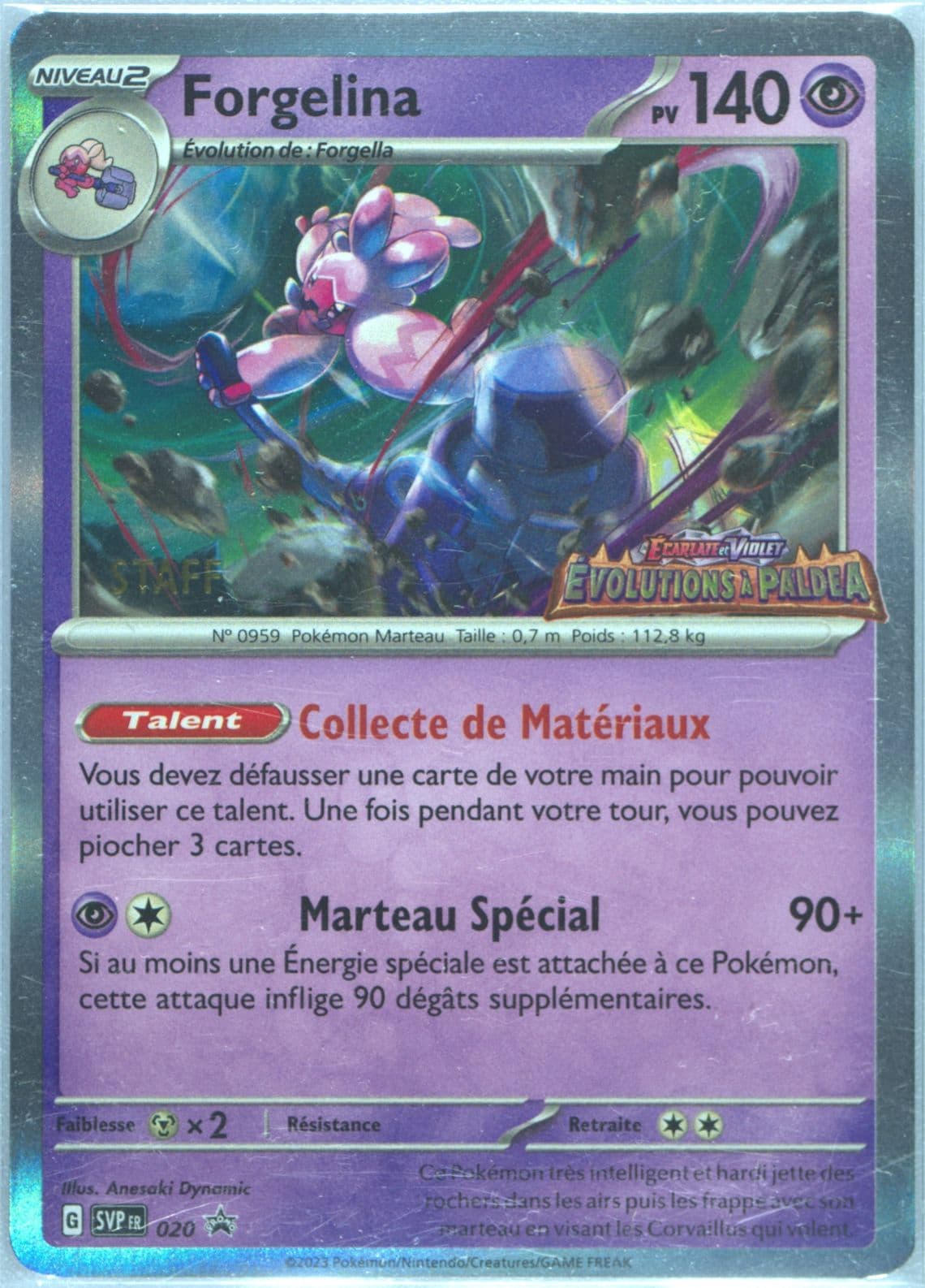Tinkaton Paldea Evolved Prerelease-Staff (020) 2023 Pokemon French Svp FR-SV Black Star Promo