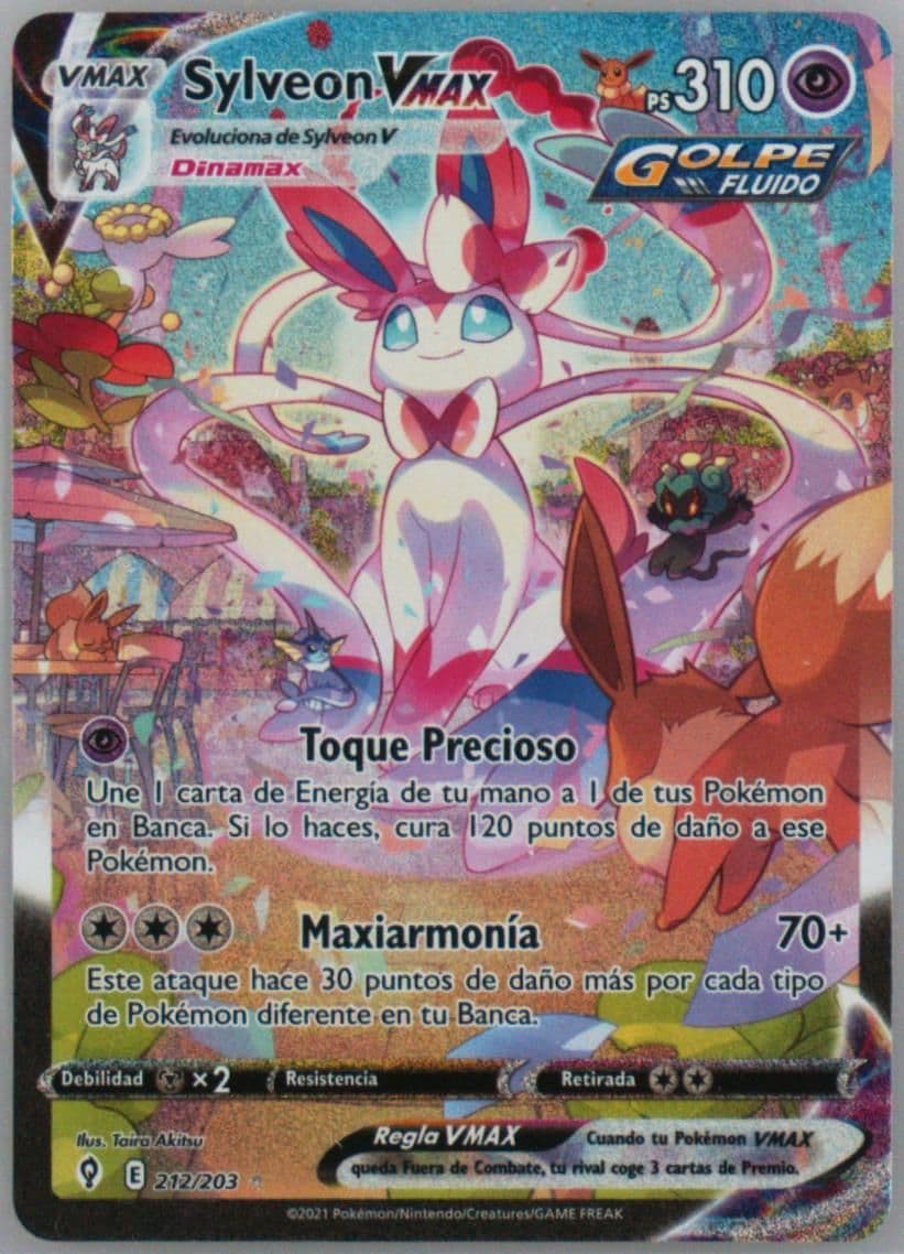 Full Art/Sylveon Vmax Spanish-Secret (212) 2021 Pokemon Sword & Shield Evolving Skies